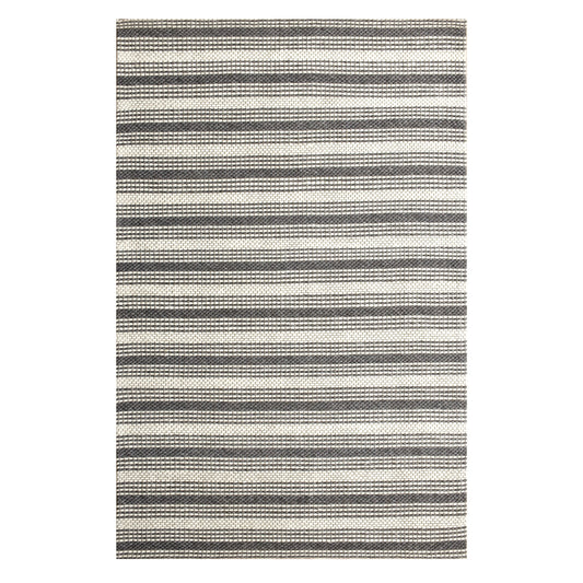 Bergen Dan Dark Gray/Ivory Transitional Striped Natural Wool and Nylon Mix Indoor Area Rug - Silo view