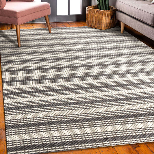 Bergen-03439 Transitional Hand-Woven Gray Cotton Indoor Area Rug - LR Home