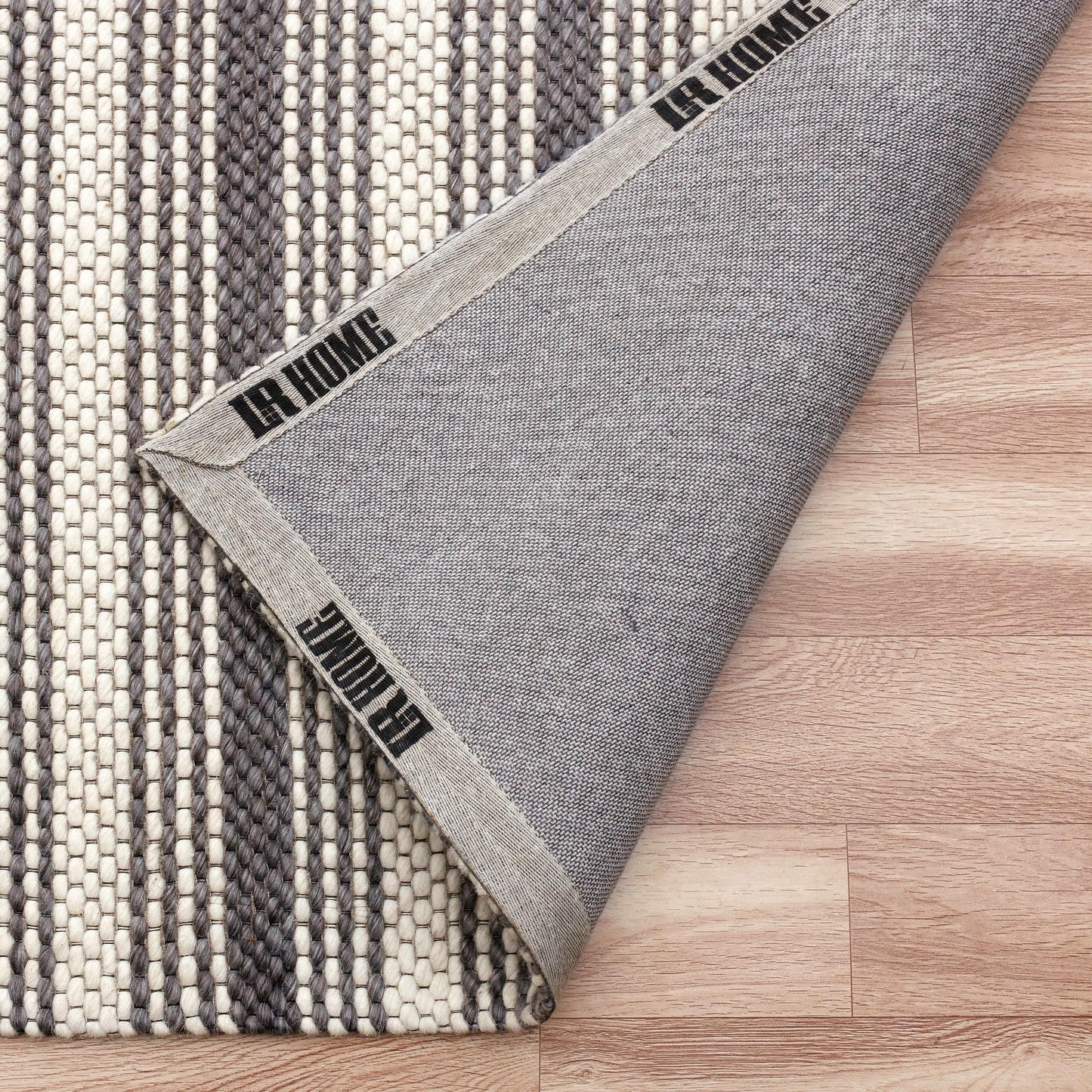 BERGN-03439 Transitional/Casual Hand-Woven Gray Natural Wool and Nylon Mix Indoor Area Rugs - LR Home