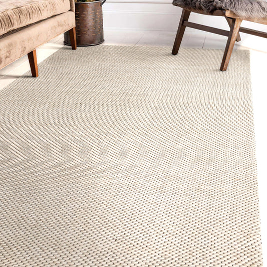 Bergen-03440 Transitional Hand-Woven Beige Cotton Indoor Area Rug - LR Home