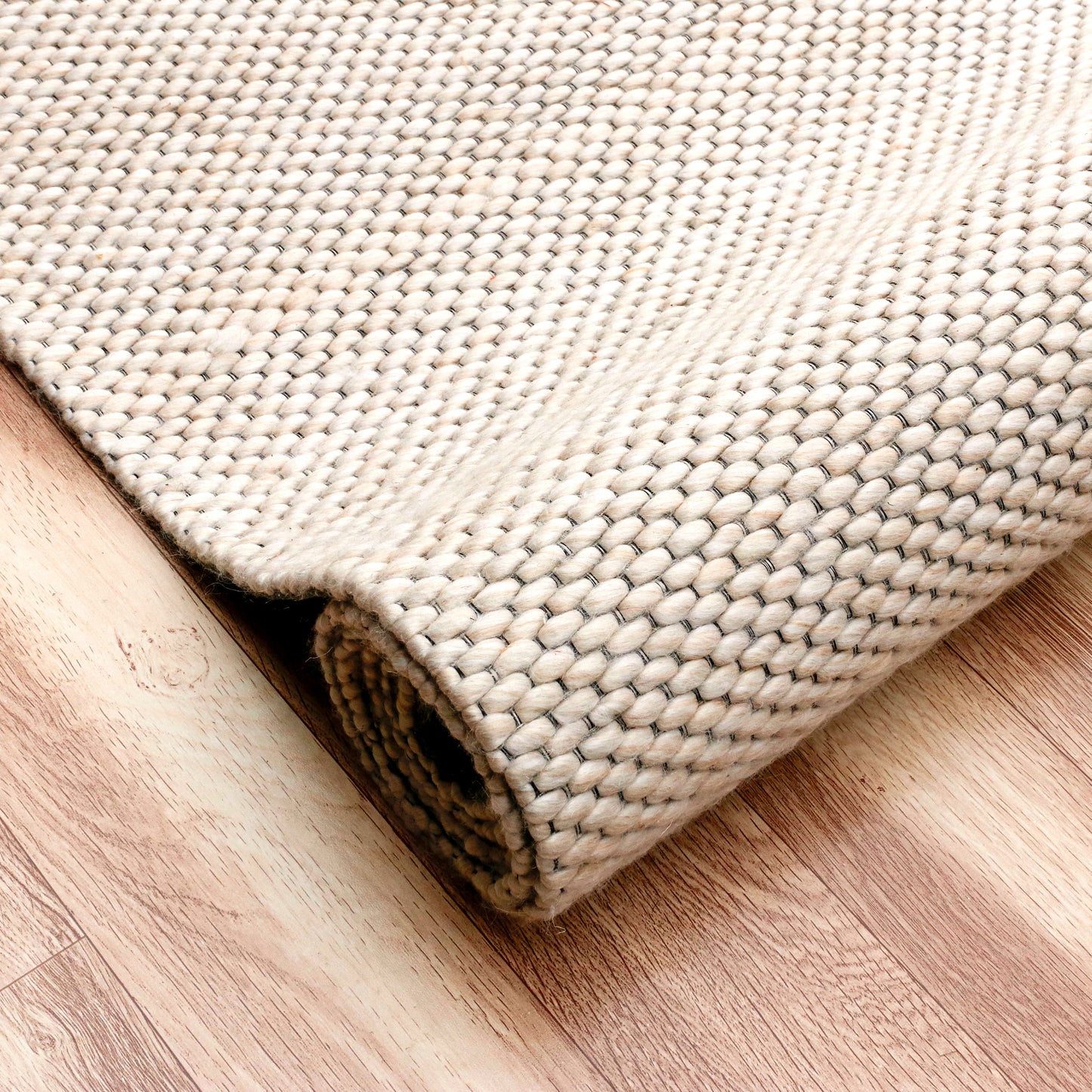Bergen-03440 Transitional Hand-Woven Beige Cotton Indoor Area Rug - LR Home