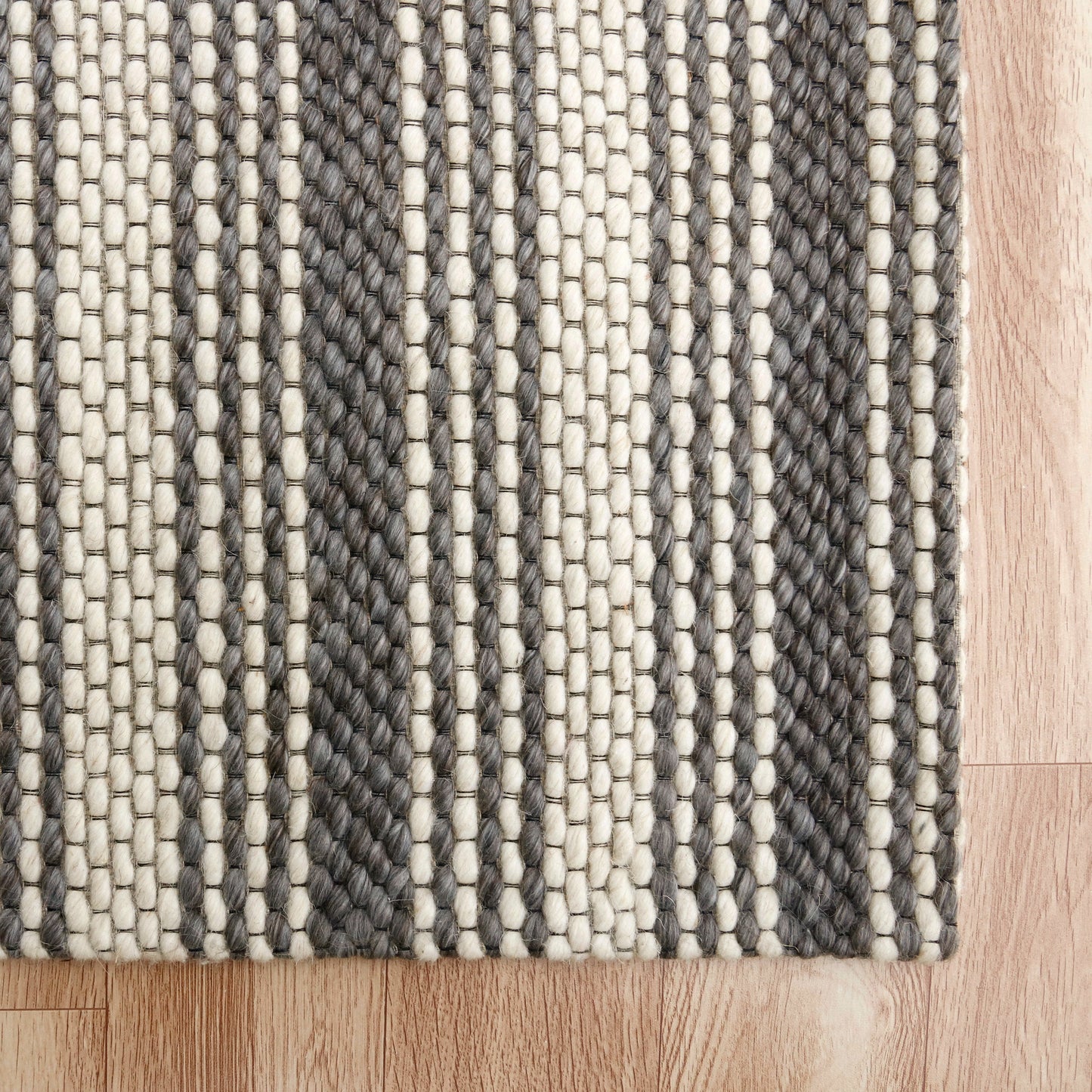 Bergen-03439 Transitional Hand-Woven Gray Cotton Indoor Area Rug - LR Home