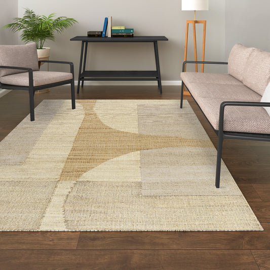 Birch-82487 Contemporary Hand-Woven Natural/Ivory Cotton Indoor Area Rug - LR Home