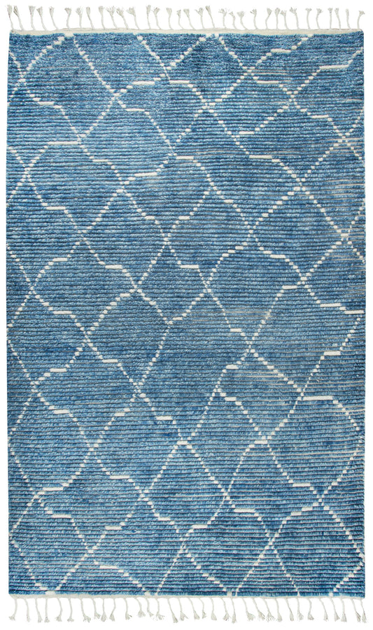 Berkley BK993A Blue Hand-Knotted Rug - Rizzy