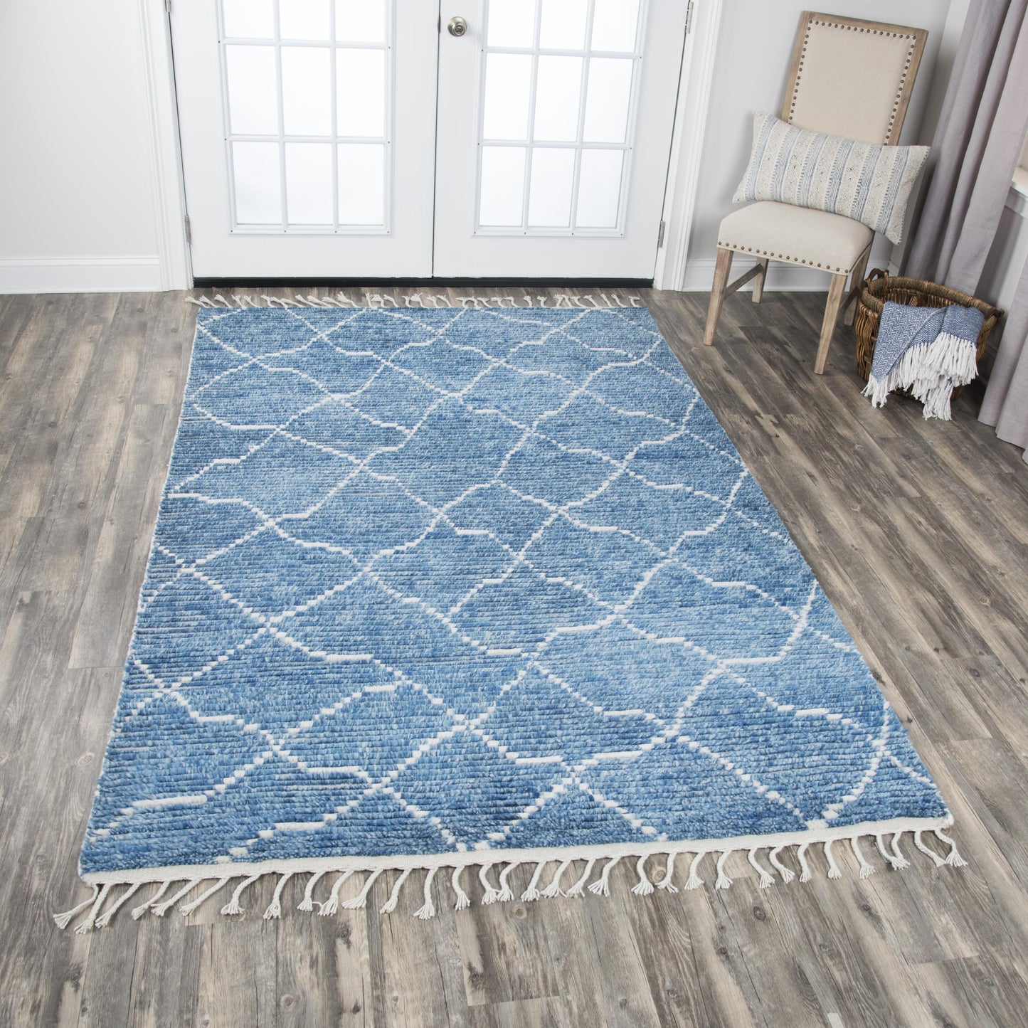 Berkley BK993A Blue Hand-Knotted Rug - Rizzy