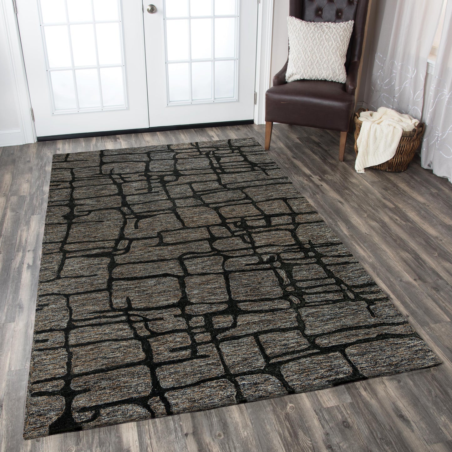 Becker BKR103 Charcoal Hand-Tufted Rug - Rizzy