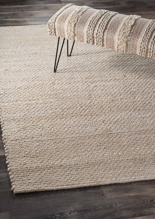 Bleached Naturals-81431 Farmhouse Hand-Woven Ivory Cotton Indoor Area Rug - LR Home