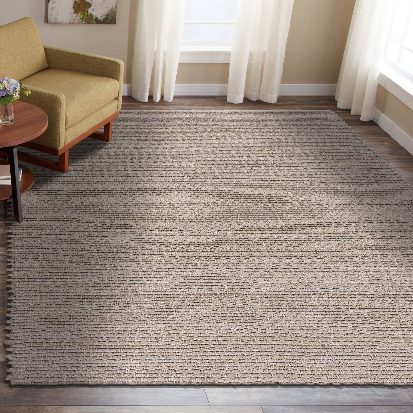Bleached Naturals-81431 Farmhouse Hand-Woven Ivory Cotton Indoor Area Rug - LR Home