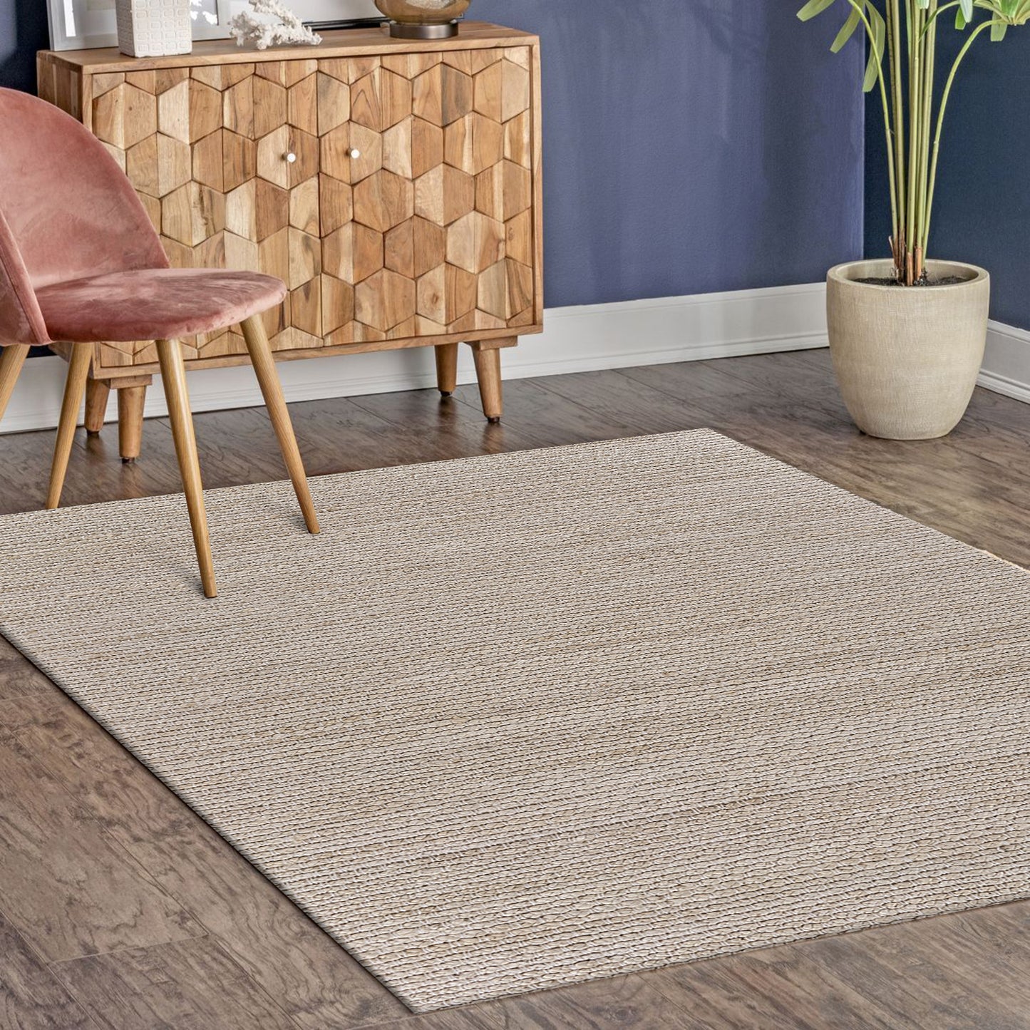 Bleached Naturals-81431 Farmhouse Hand-Woven Ivory Cotton Indoor Area Rug - LR Home