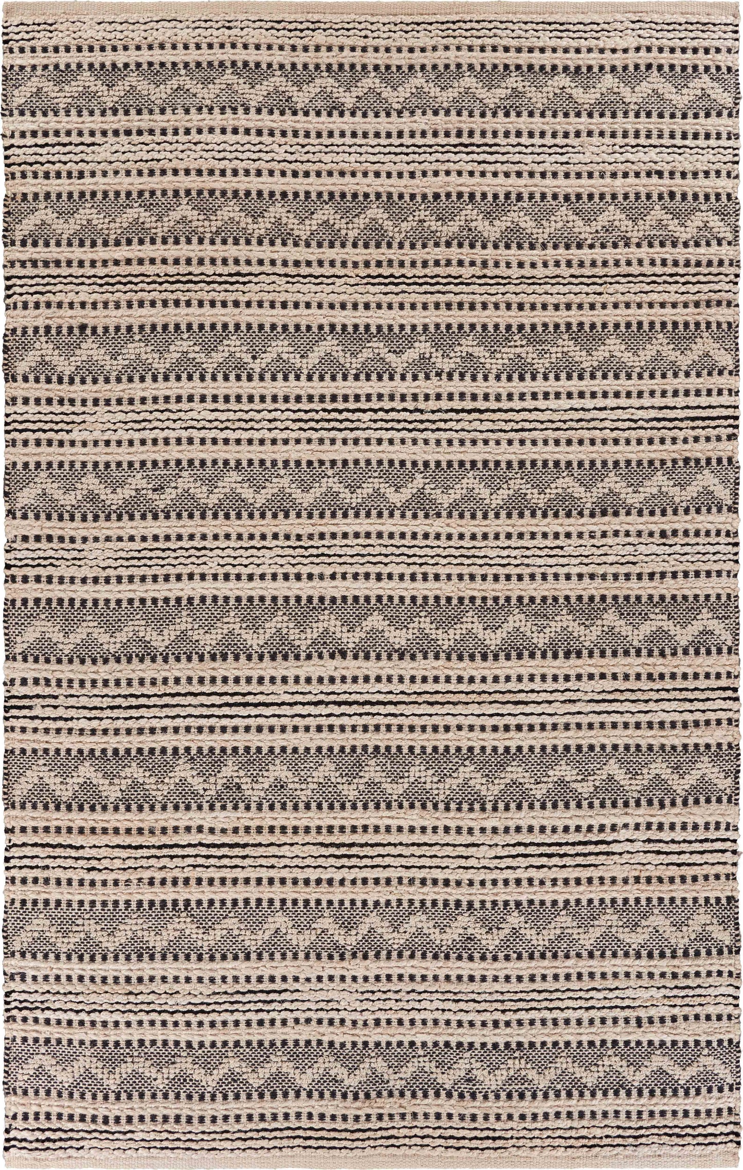 Bleached Naturals-81432 Farmhouse Hand-Woven Charcoal/Pink Cotton Indoor Area Rug - LR Home
