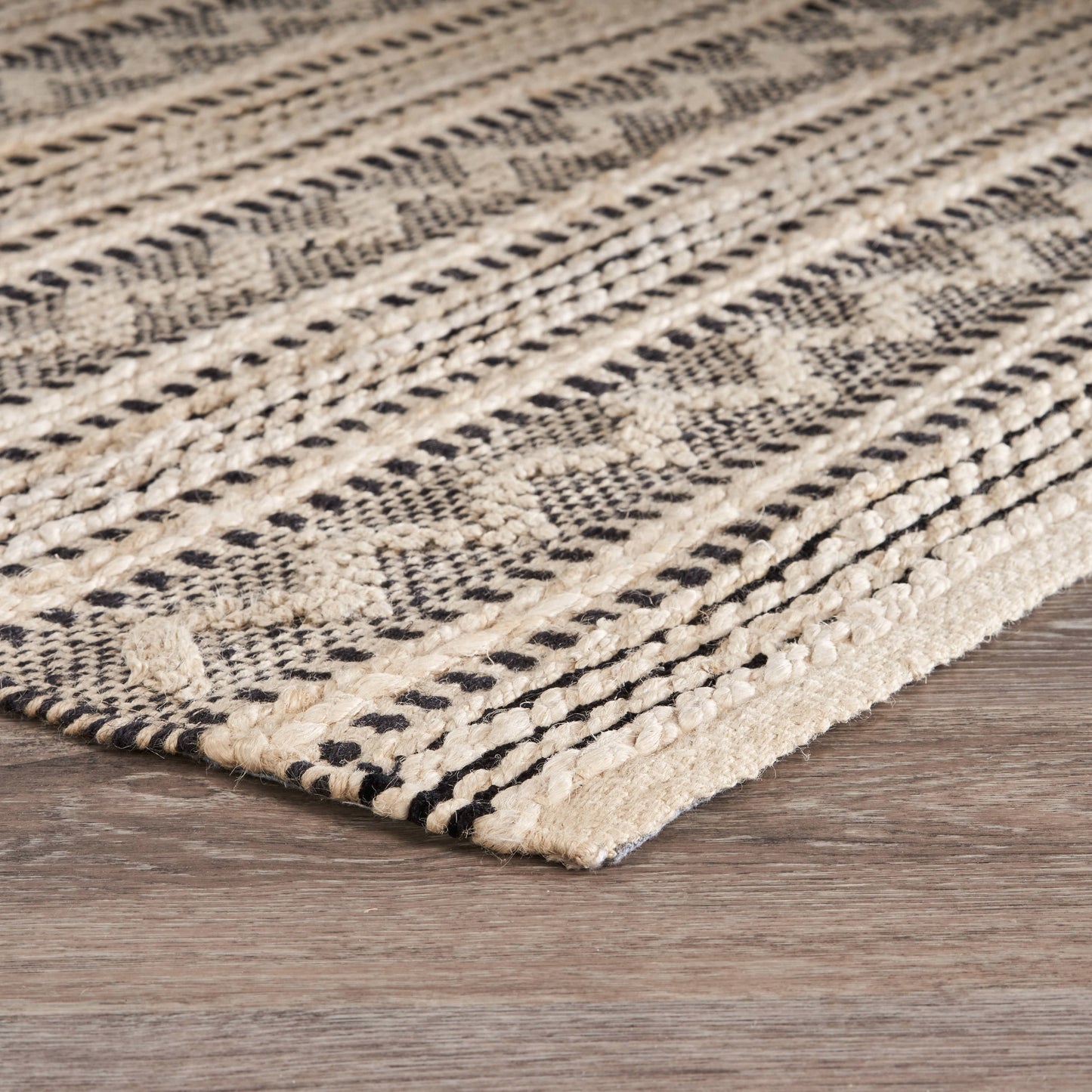 Bleached Naturals-81432 Farmhouse Hand-Woven Charcoal/Pink Cotton Indoor Area Rug - LR Home