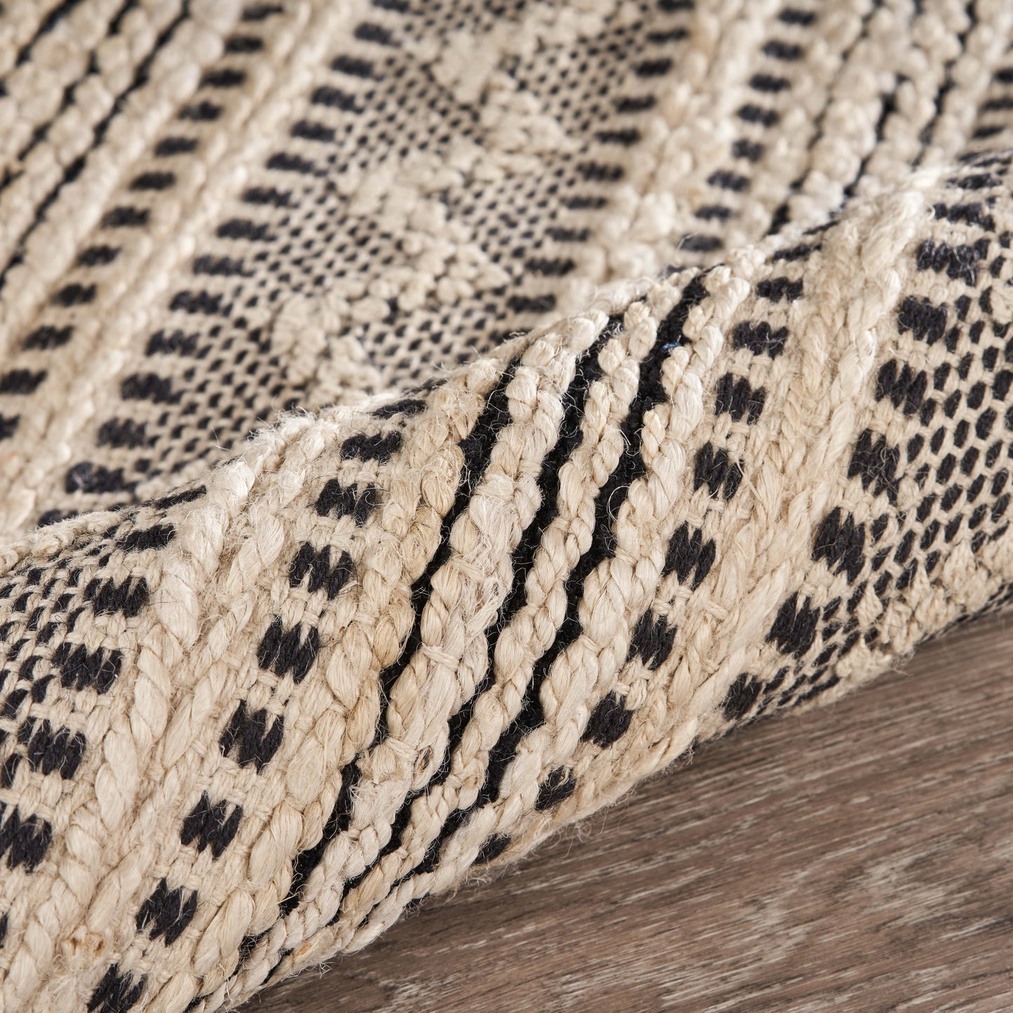 Bleached Naturals-81432 Farmhouse Hand-Woven Charcoal/Pink Cotton Indoor Area Rug - LR Home