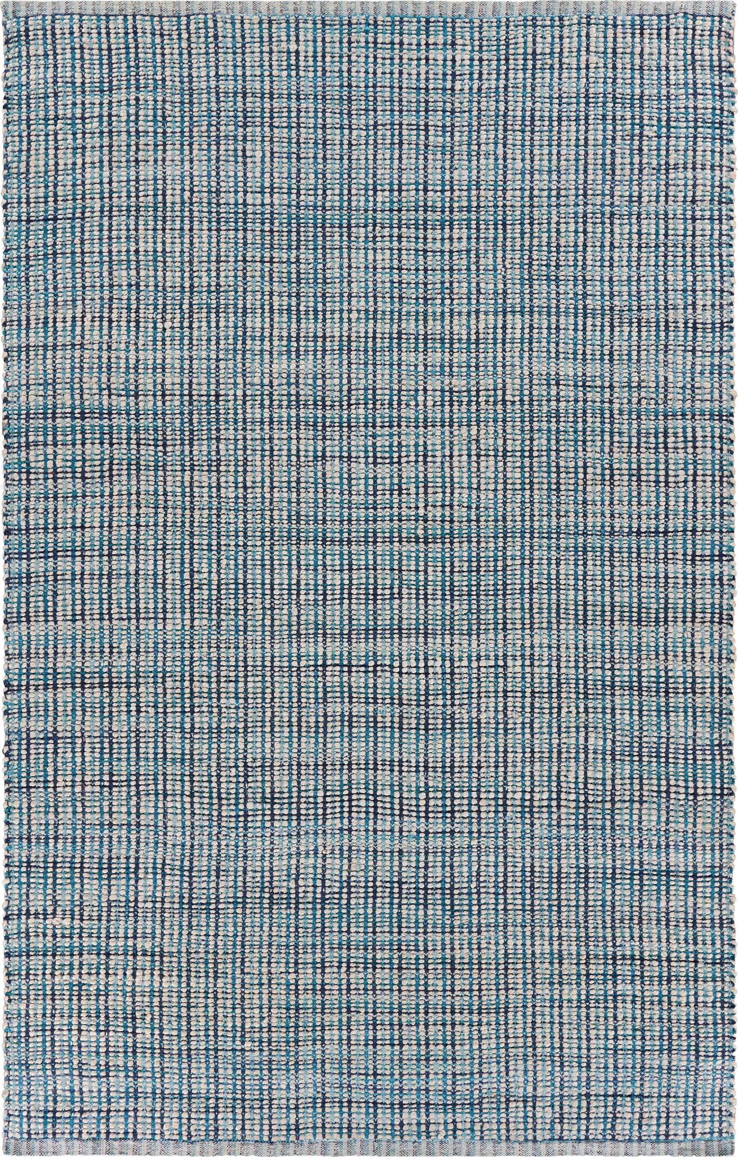 Bleached Naturals-81433 Farmhouse Hand-Woven Blue Cotton Indoor Area Rug - LR Home