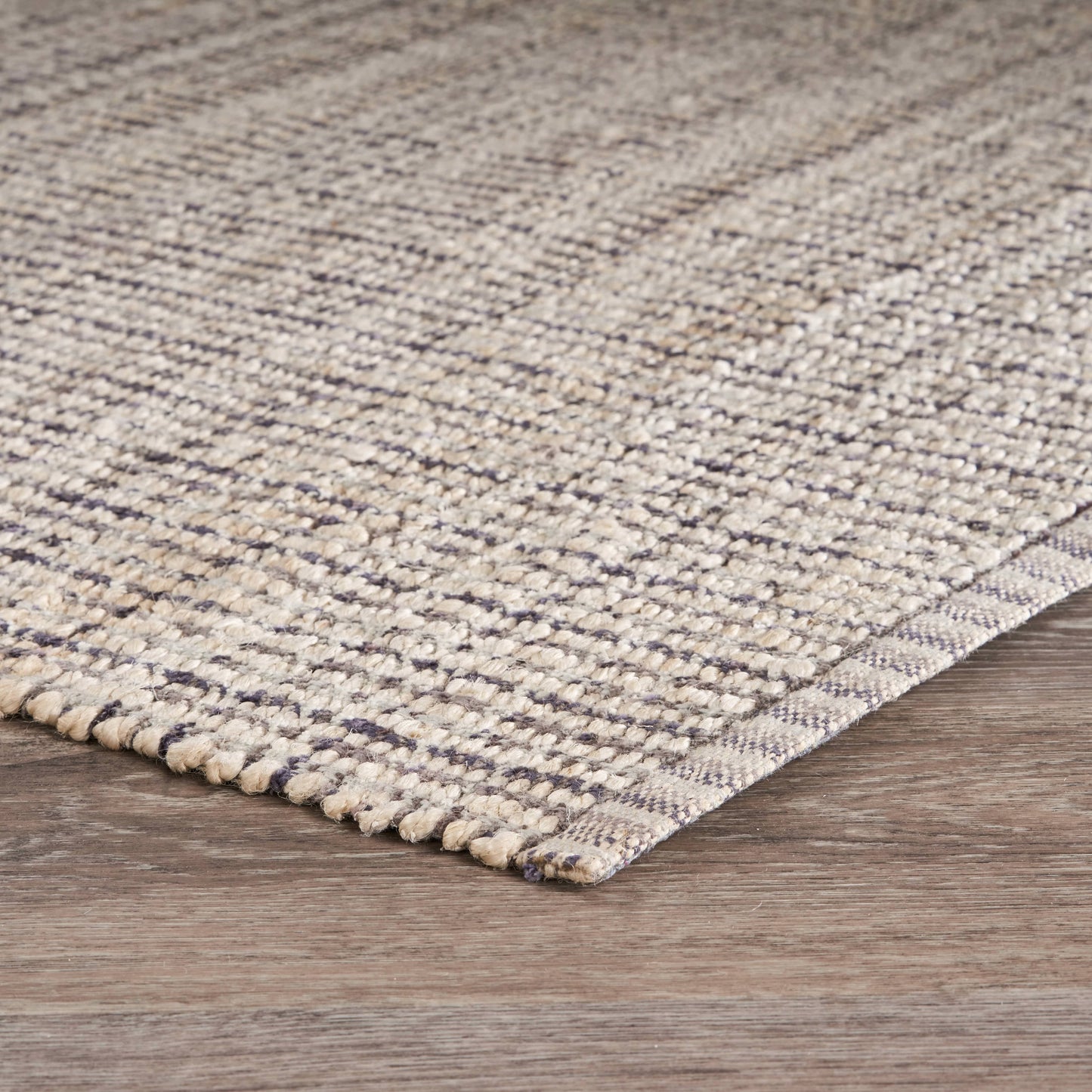Bleached Naturals-81434 Farmhouse Hand-Woven Gray Cotton Indoor Area Rug - LR Home