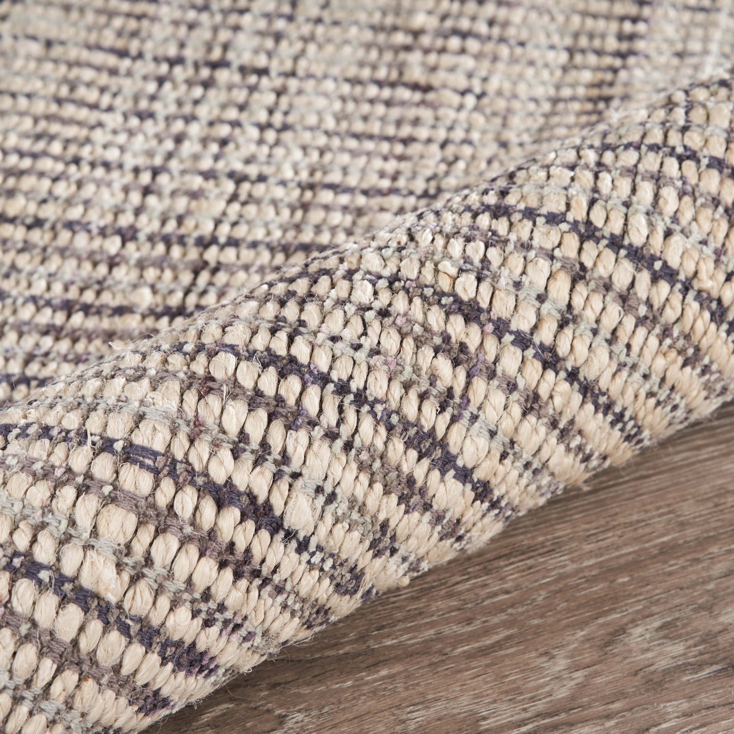Bleached Naturals-81434 Farmhouse Hand-Woven Gray Cotton Indoor Area Rug - LR Home