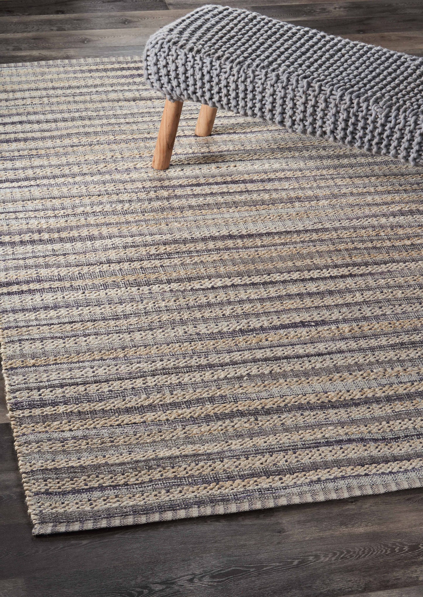 Bleached Naturals-81435 Farmhouse Hand-Woven Gray/Ivory Cotton Indoor Area Rug - LR Home