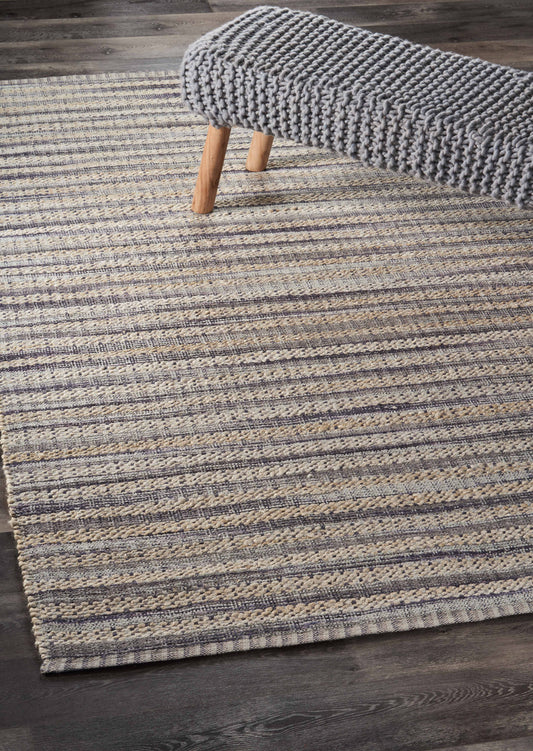 Bleached Naturals-81435 Farmhouse Hand-Woven Gray/Ivory Cotton Indoor Area Rug - LR Home