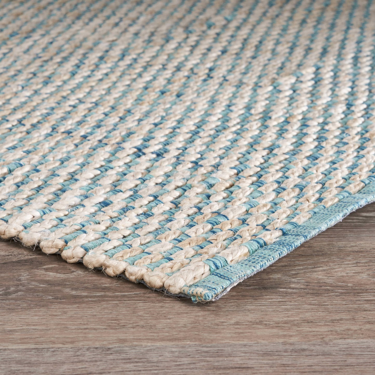 Bleached Naturals-81436 Farmhouse Hand-Woven Blue/Ivory Cotton Indoor Area Rug - LR Home