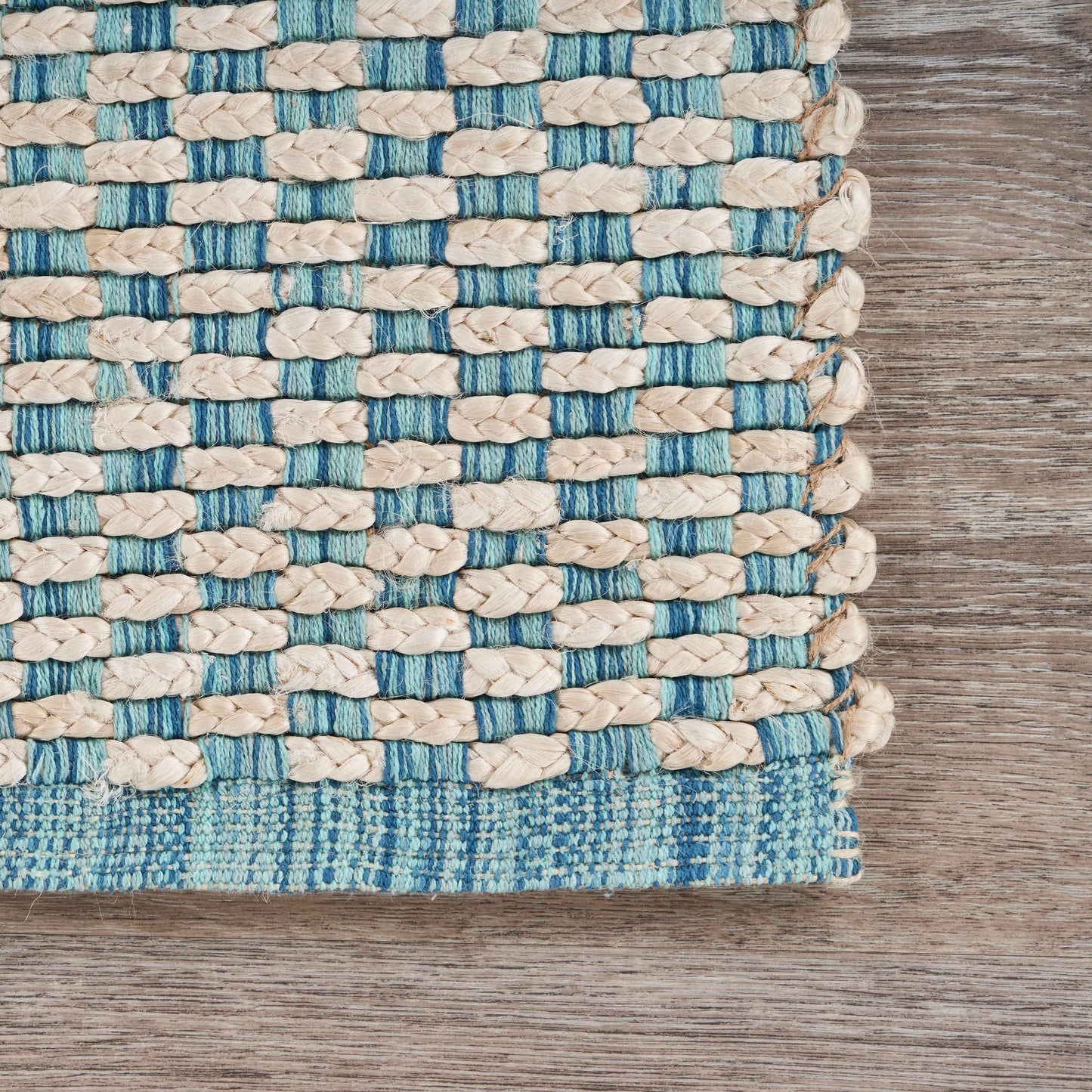 Bleached Naturals-81436 Farmhouse Hand-Woven Blue/Ivory Cotton Indoor Area Rug - LR Home
