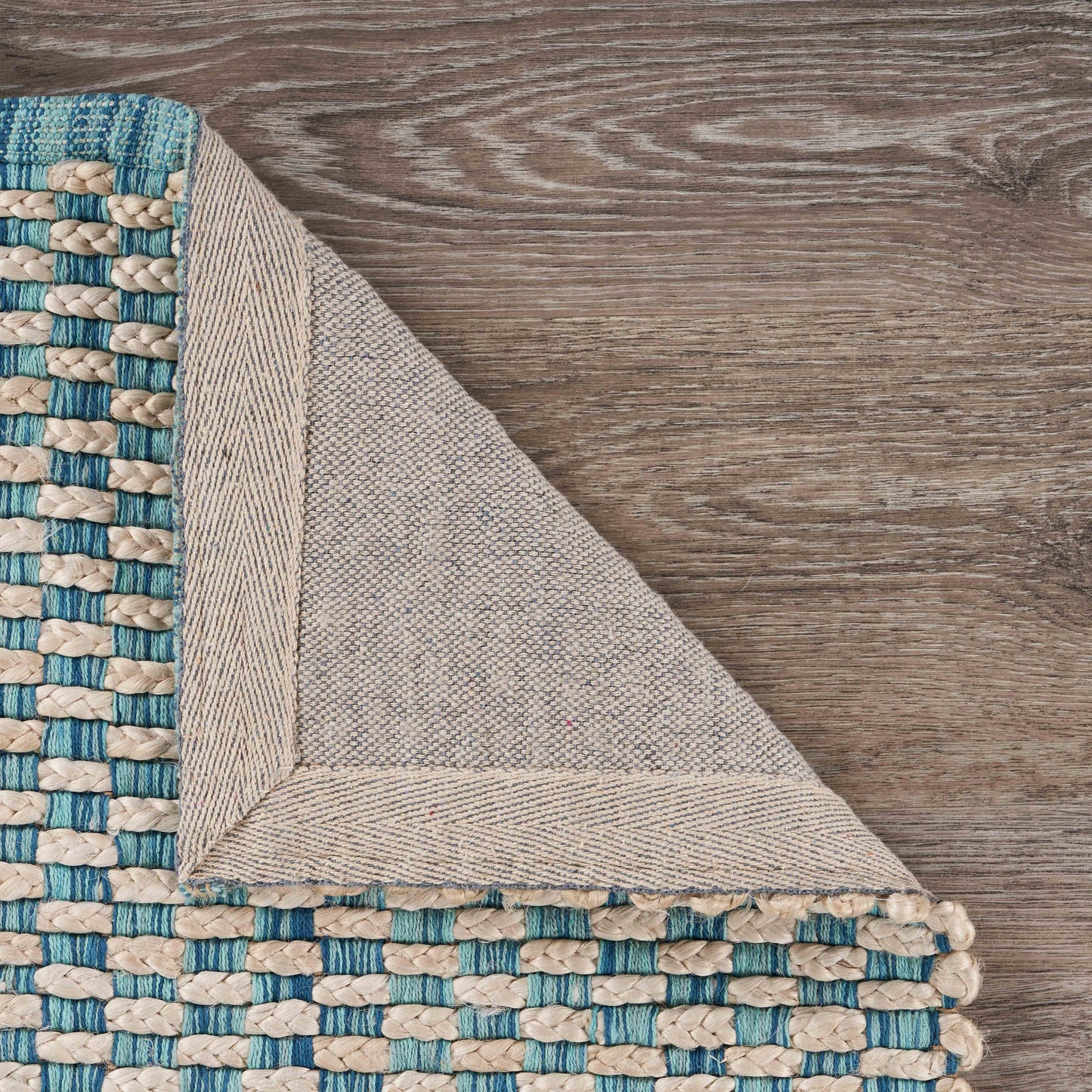 Bleached Naturals-81436 Farmhouse Hand-Woven Blue/Ivory Cotton Indoor Area Rug - LR Home