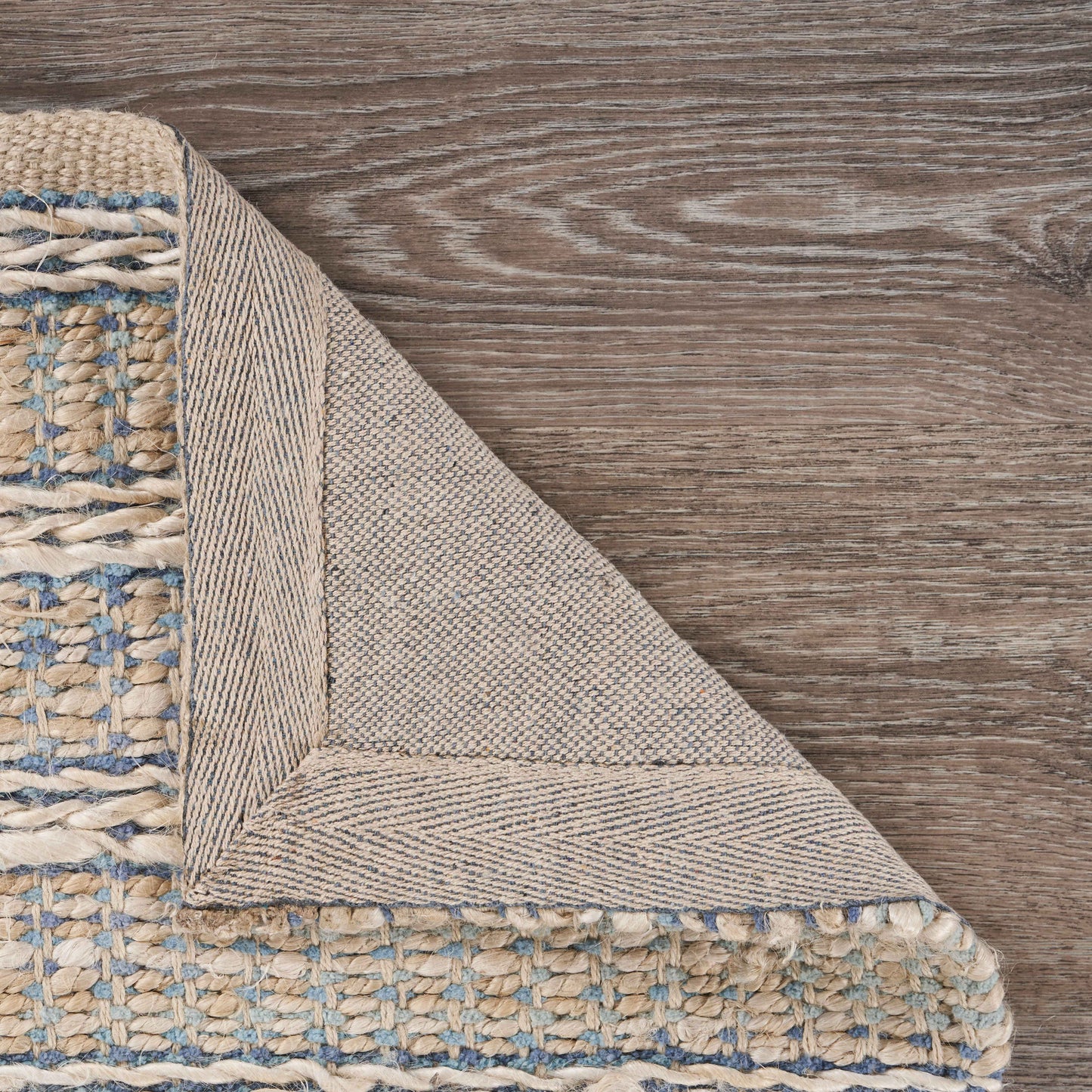 Bleached Naturals-81437 Farmhouse Hand-Woven Light Blue/Ivory Cotton Indoor Area Rug - LR Home