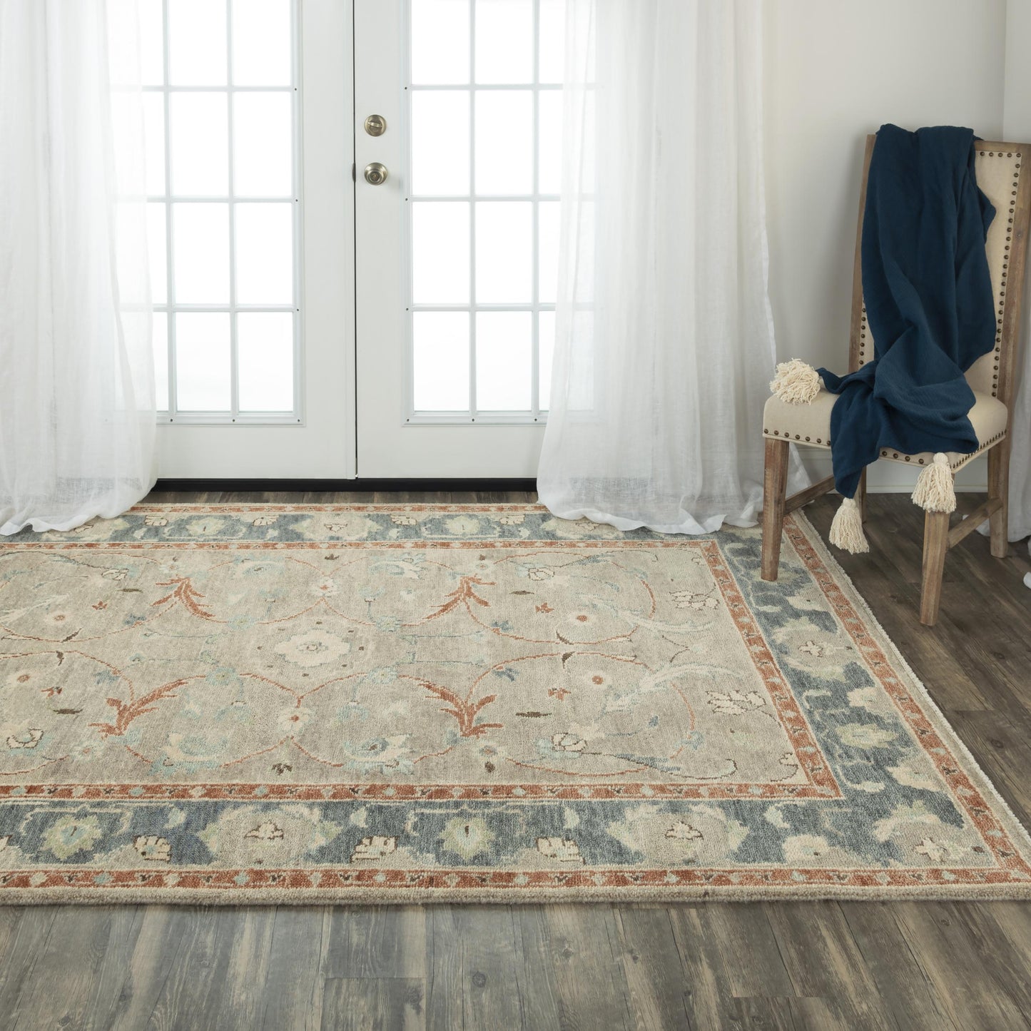 Belmont BMT956 Lt. Blue Hand Knotted Rug - Rizzy