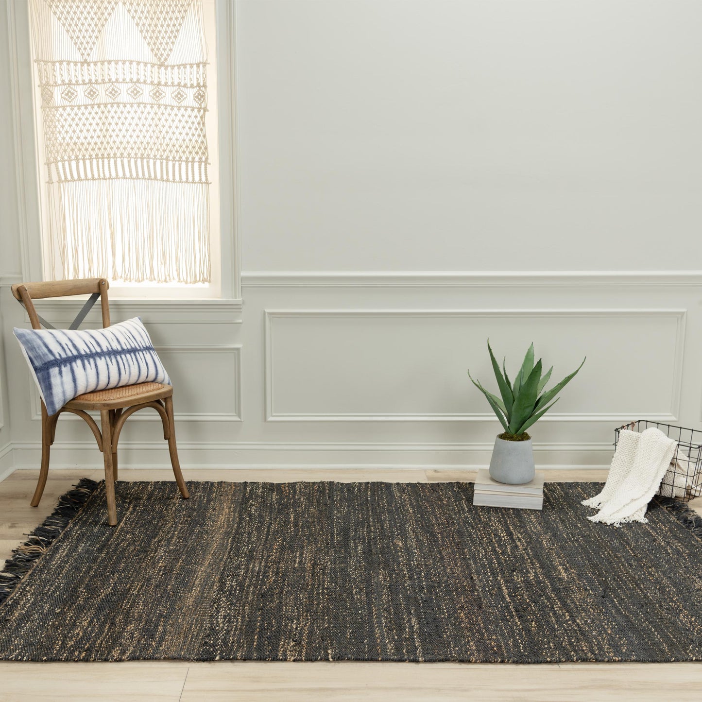 Bengal BNL934 Black Hand Woven Rug - Rizzy