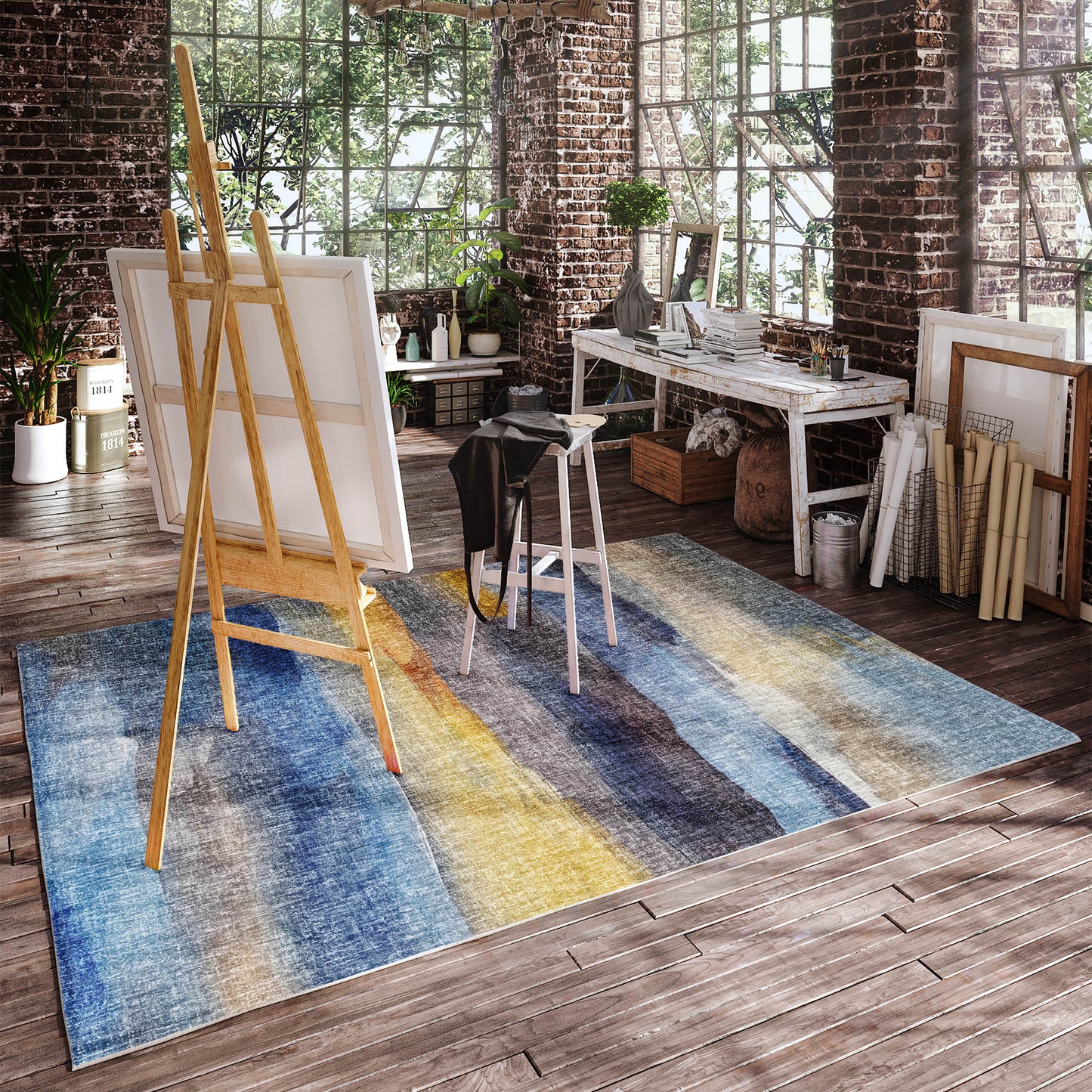 Machine Made Boca BO4 Blue - Dalyn Rugs