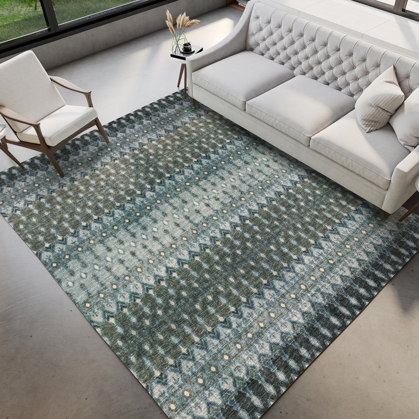 Machine Made Brisbane BR1 Mineral Blue - Dalyn Rugs