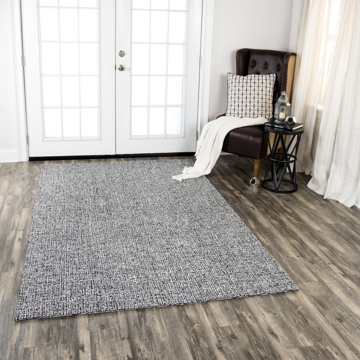 Brindleton BR223B Black/Ivory Hand Tufted Rug - Rizzy