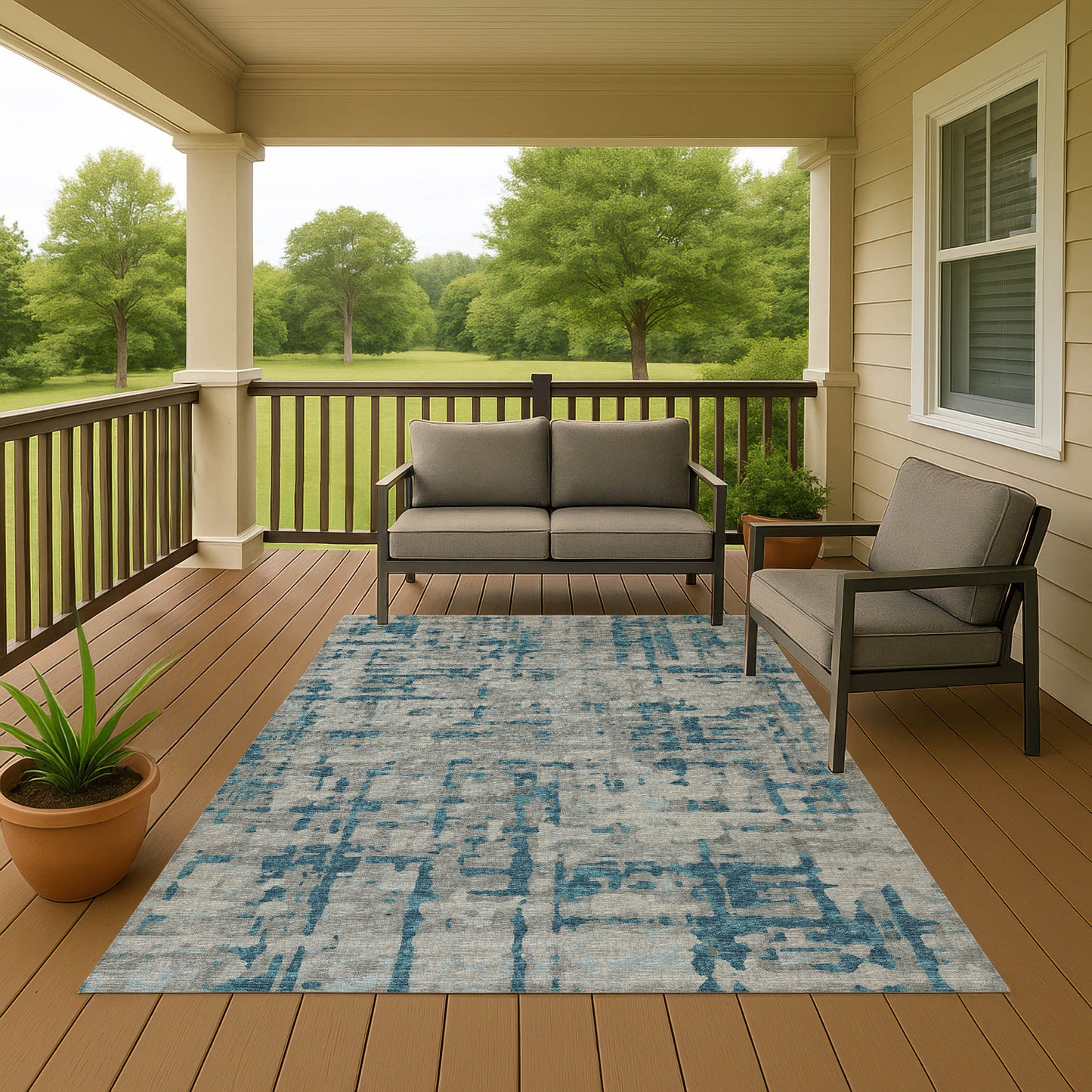 Machine Made Brisbane BR5 Teal - Dalyn Rugs