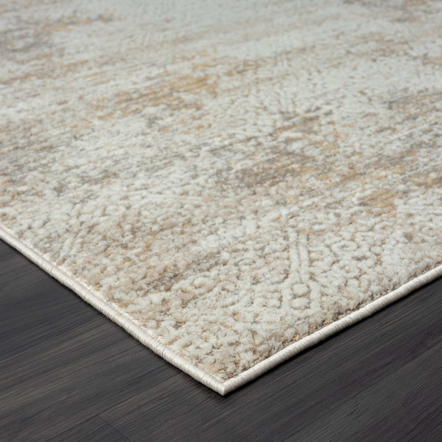 Brisbane-82283 Transitional Power-Loomed Gray/Beige Cotton Indoor Area Rug - LR Home