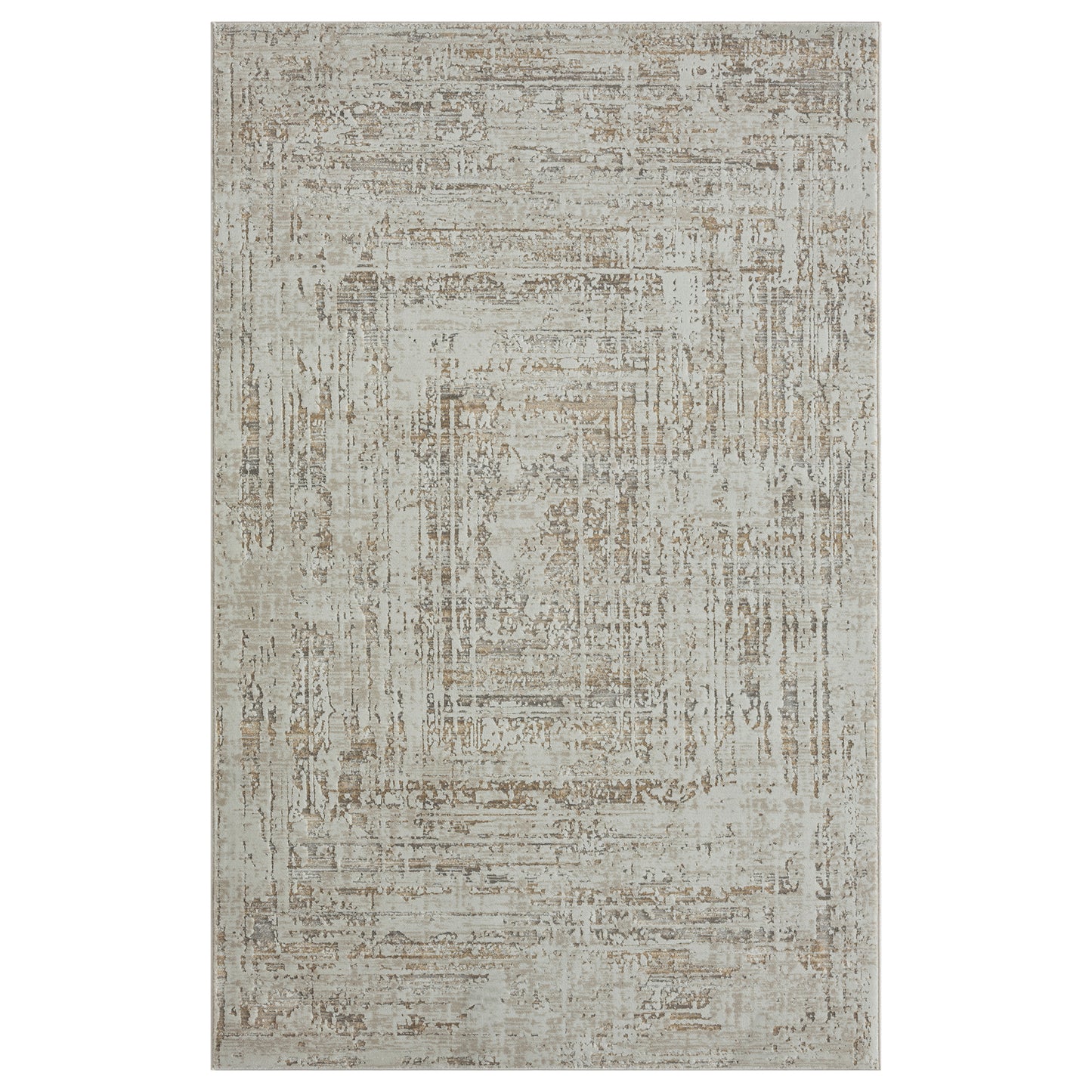 Brisbane-82284 Transitional Power-Loomed Beige/Gray Cotton Indoor Area Rug - LR Home