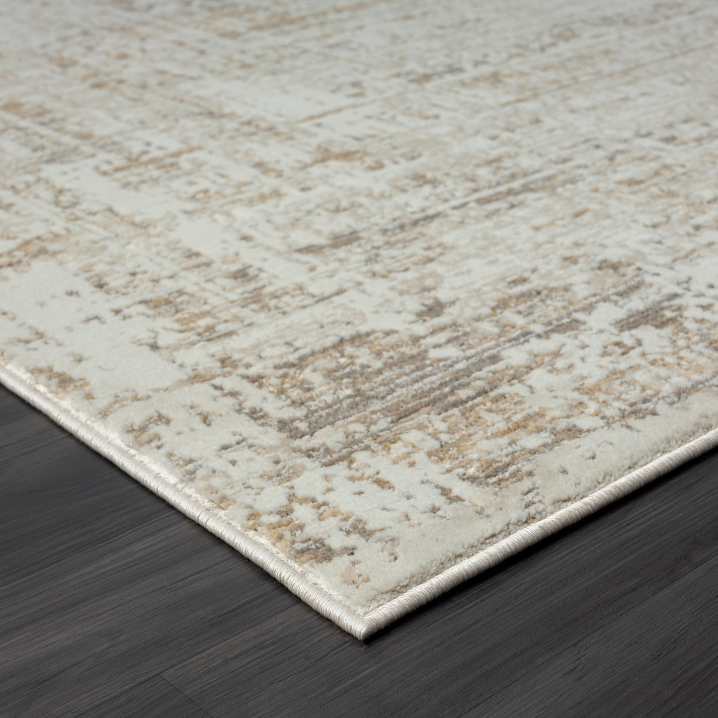 Brisbane-82284 Transitional Power-Loomed Beige/Gray Cotton Indoor Area Rug - LR Home