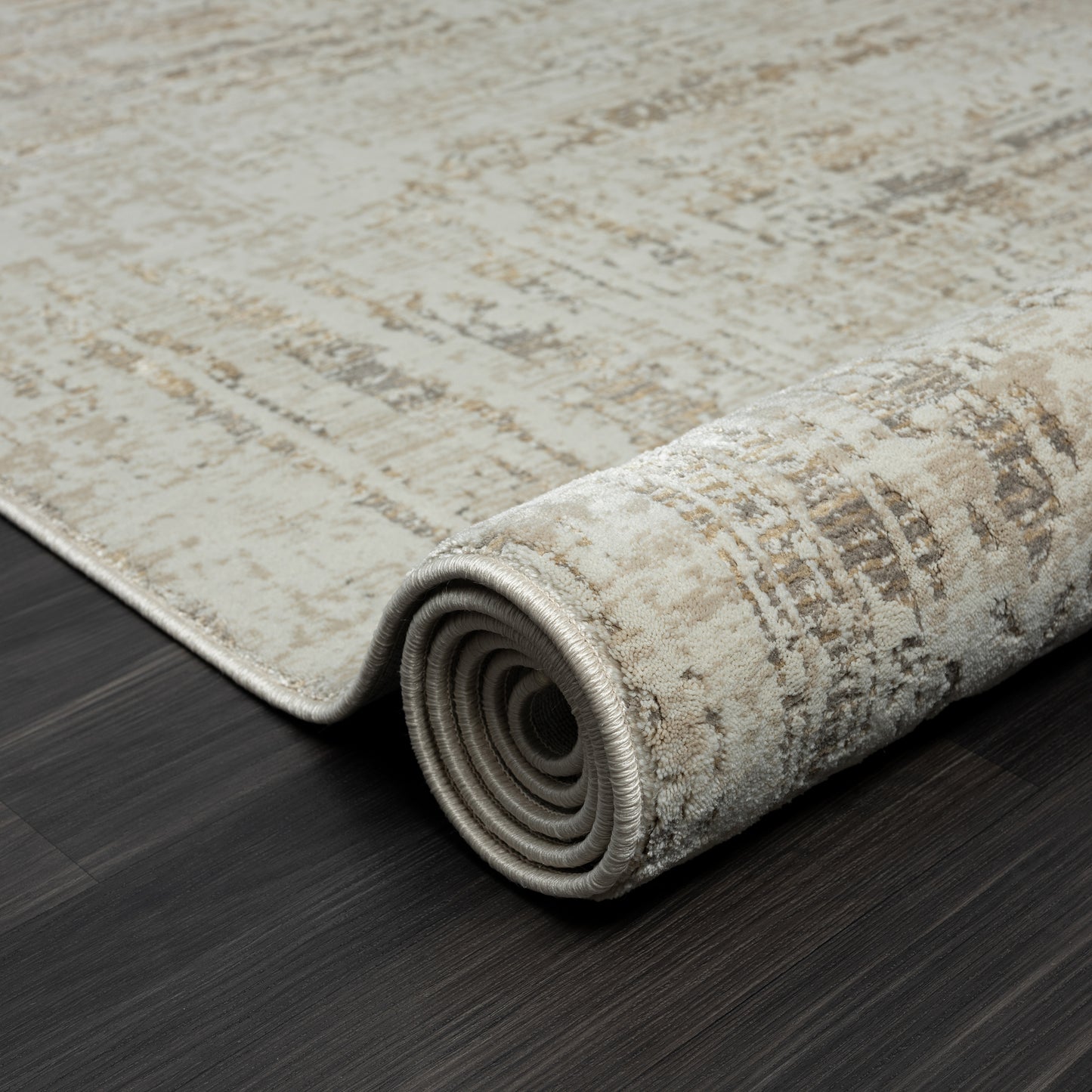 Brisbane-82284 Transitional Power-Loomed Beige/Gray Cotton Indoor Area Rug - LR Home