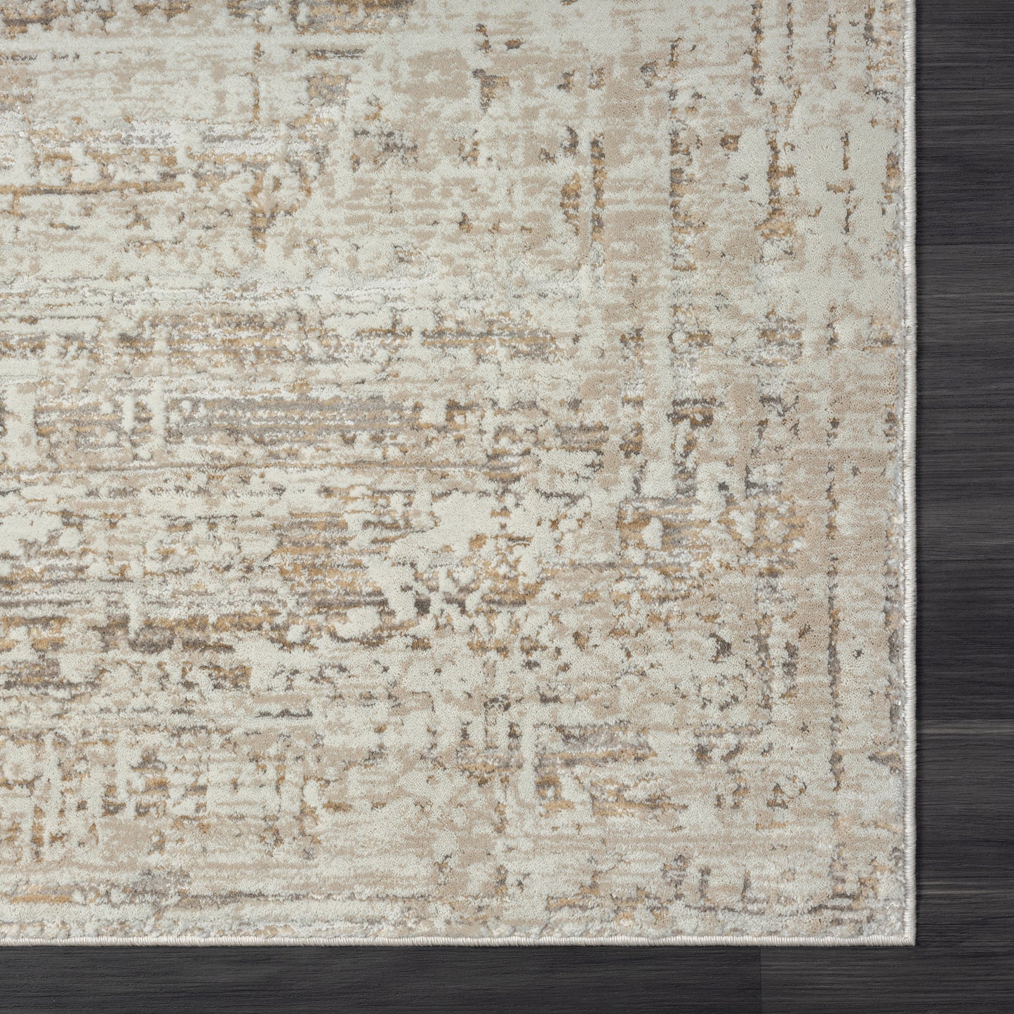 Brisbane-82284 Transitional Power-Loomed Beige/Gray Cotton Indoor Area Rug - LR Home