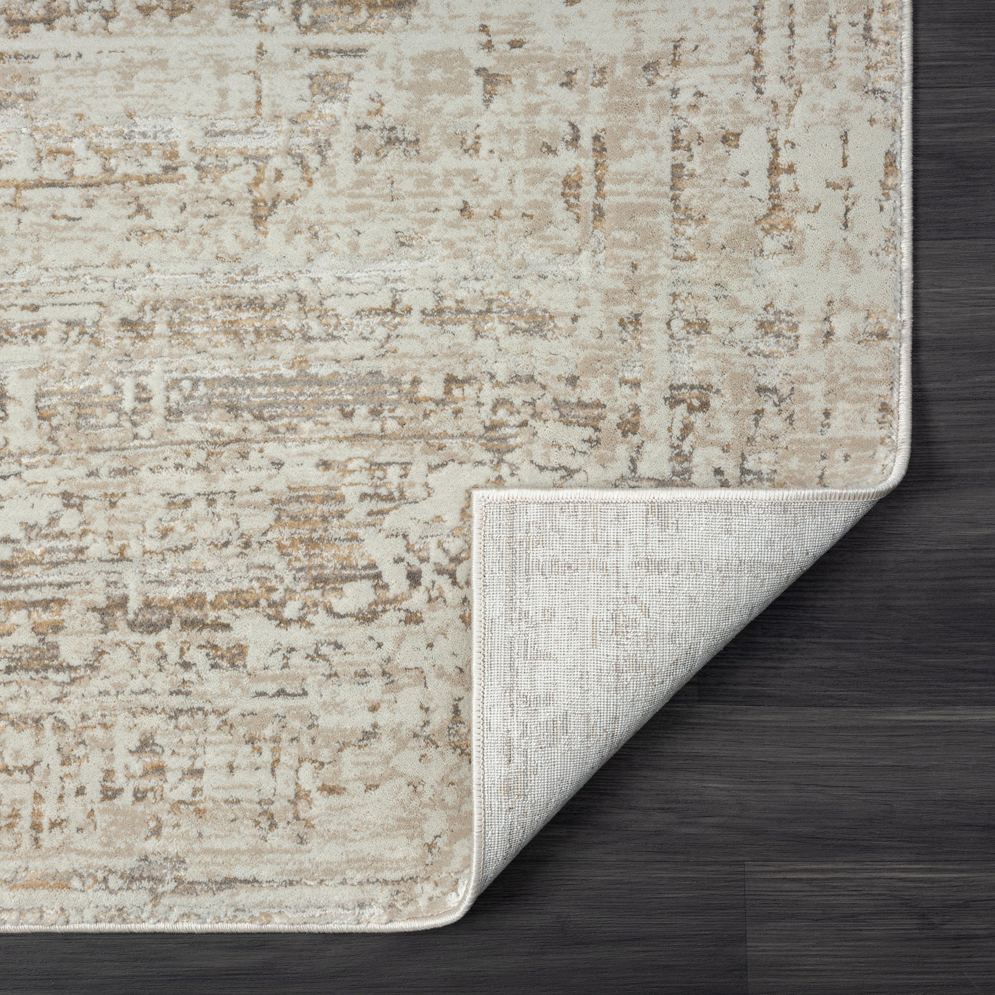 Brisbane-82284 Transitional Power-Loomed Beige/Gray Cotton Indoor Area Rug - LR Home