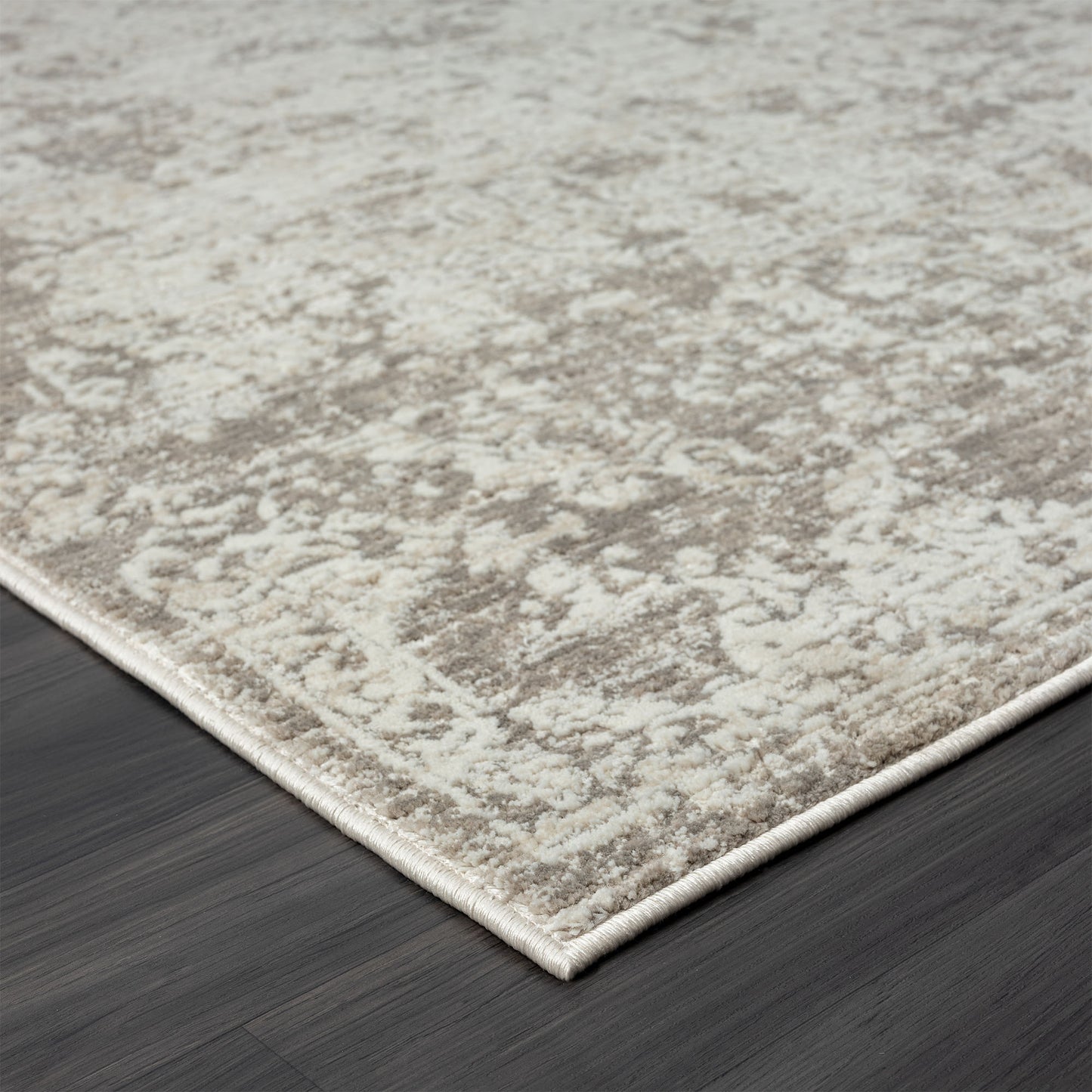 Brisbane-82285 Transitional Power-Loomed Gray Cotton Indoor Area Rug - LR Home