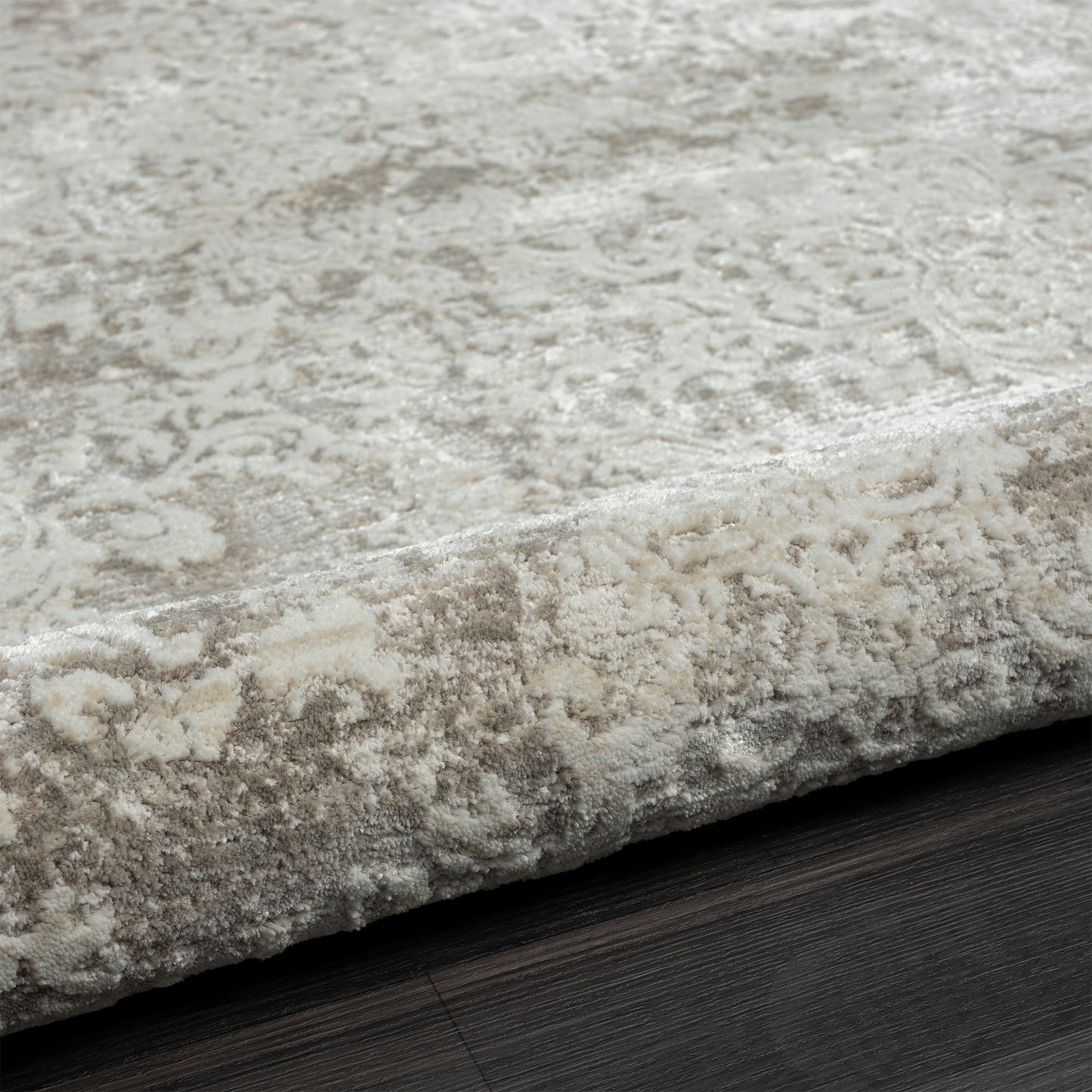 Brisbane-82285 Transitional Power-Loomed Gray Cotton Indoor Area Rug - LR Home
