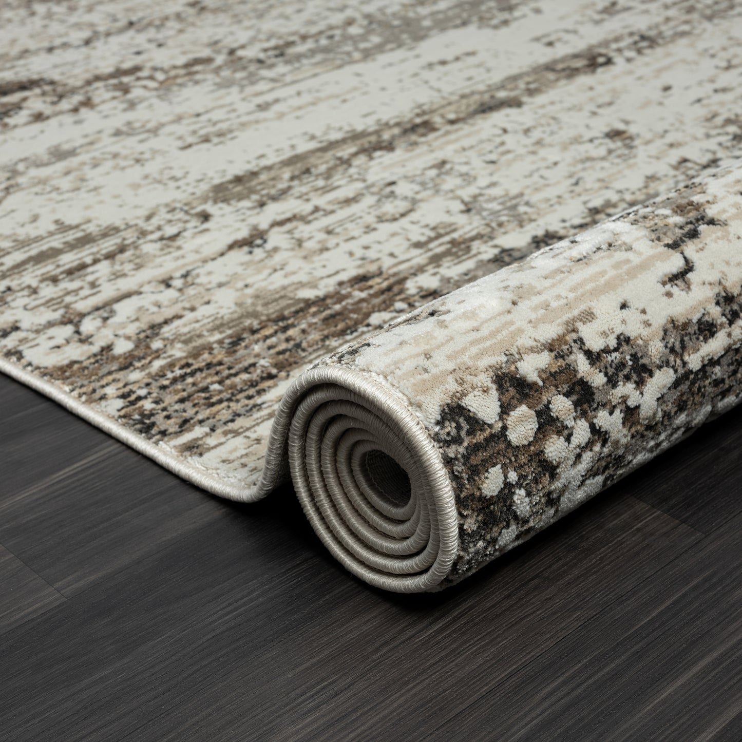 Brisbane-82286 Transitional Power-Loomed Dark Gray Cotton Indoor Area Rug - LR Home