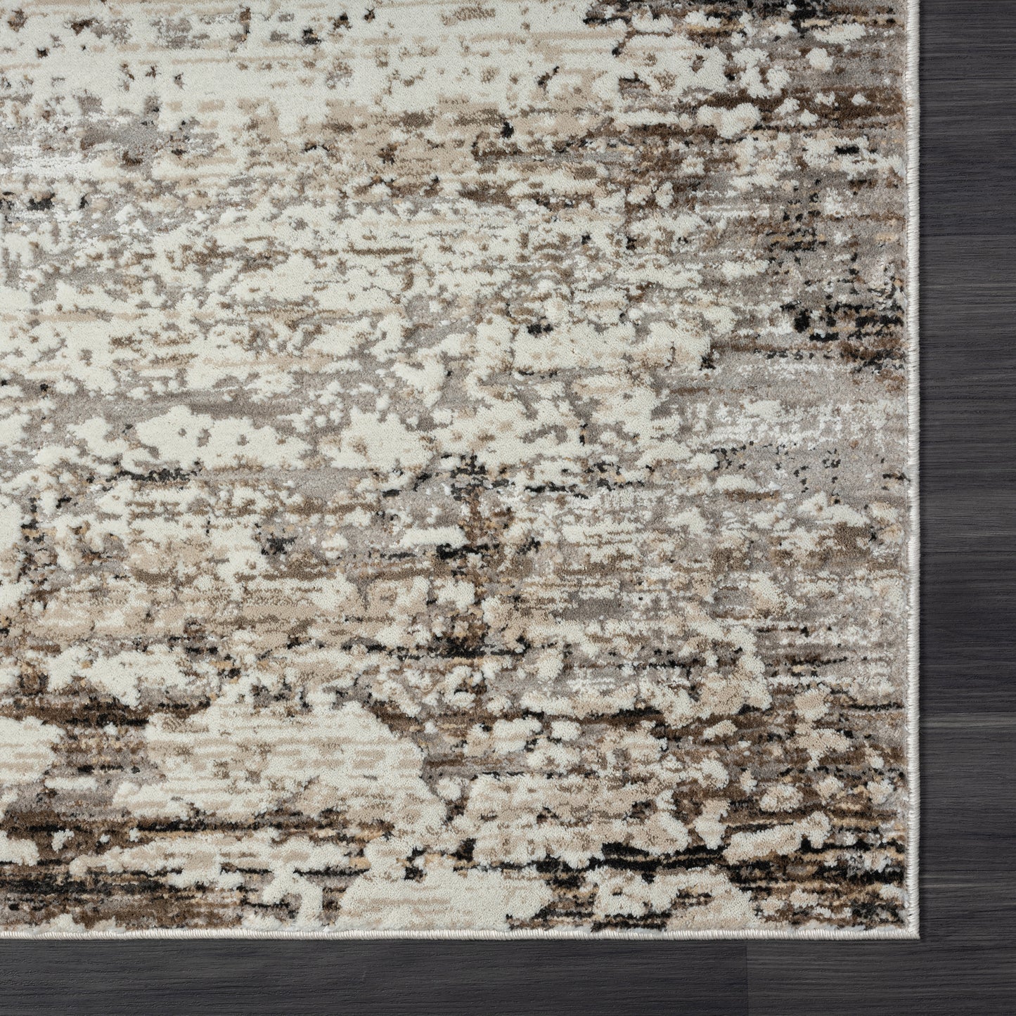 Brisbane-82286 Transitional Power-Loomed Dark Gray Cotton Indoor Area Rug - LR Home