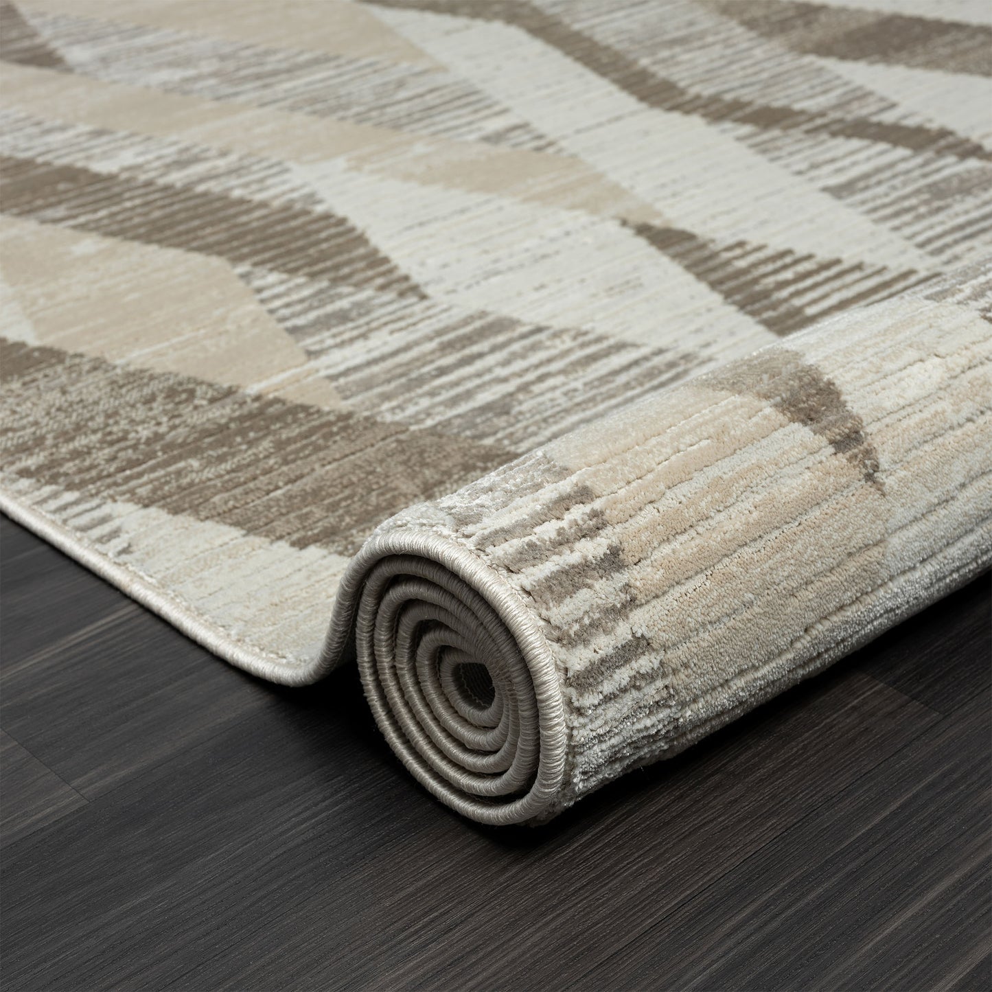 Brisbane-82287 Contemporary Power-Loomed Gray Cotton Indoor Area Rug - LR Home