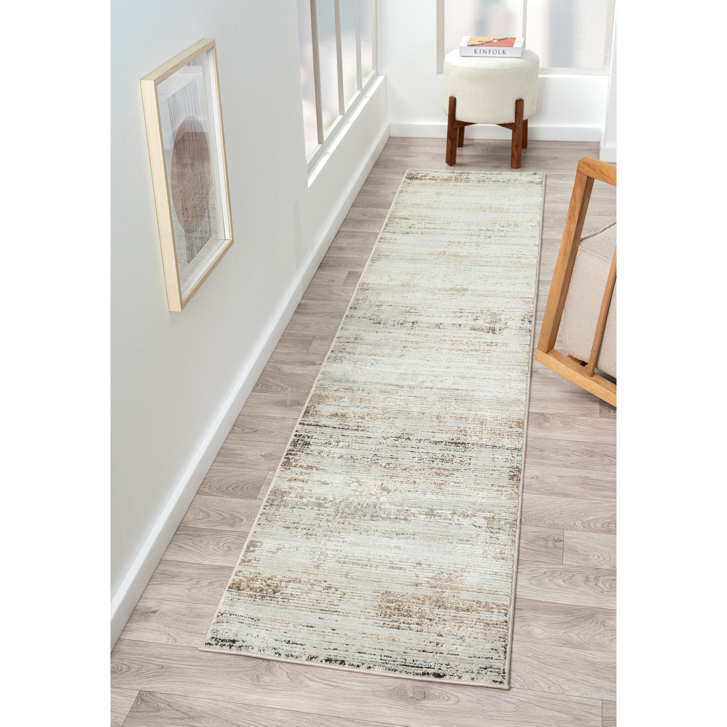 Brisbane-82288 Transitional Power-Loomed Gray/Multi Cotton Indoor Area Rug - LR Home
