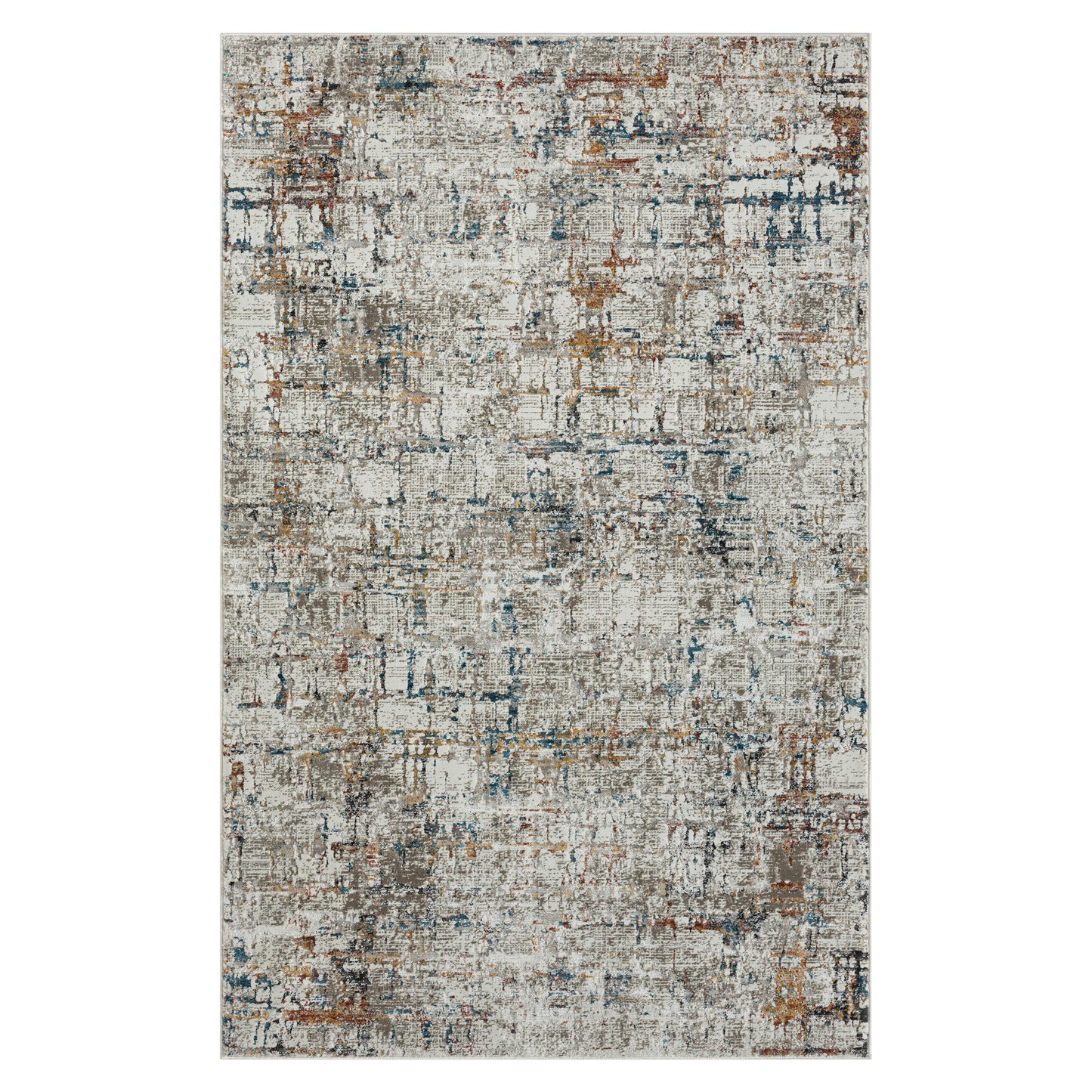 Brisbane-82289 Transitional Power-Loomed Gray/Multi Cotton Indoor Area Rug - LR Home