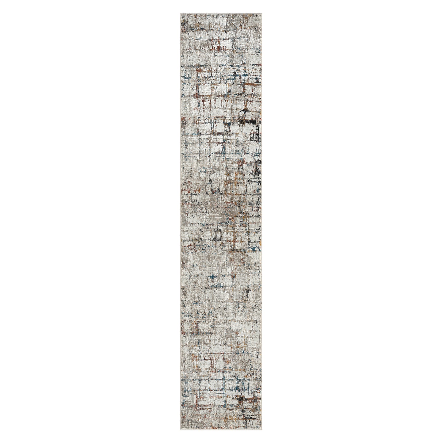 Brisbane-82289 Transitional Power-Loomed Gray/Multi Cotton Indoor Area Rug - LR Home