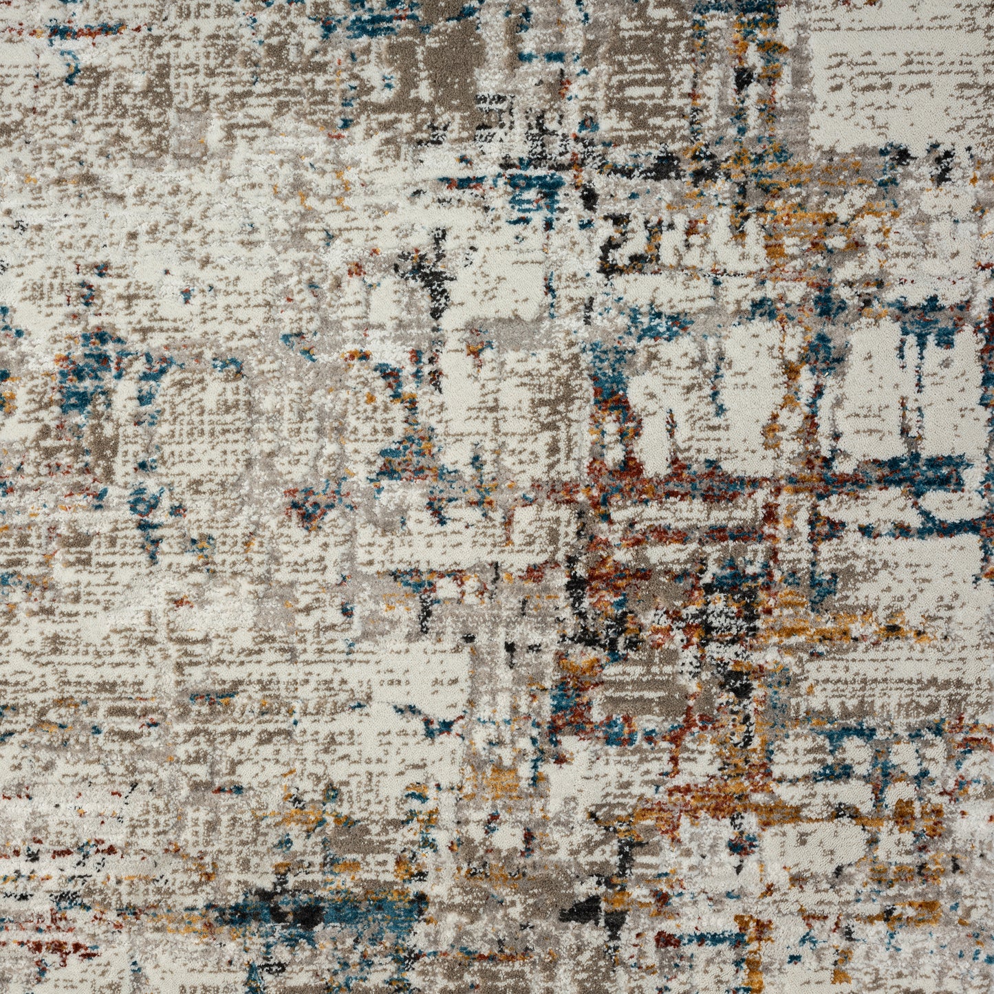 Brisbane-82289 Transitional Power-Loomed Gray/Multi Cotton Indoor Area Rug - LR Home