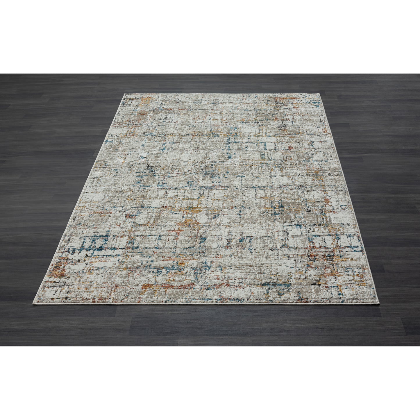 Brisbane-82289 Transitional Power-Loomed Gray/Multi Cotton Indoor Area Rug - LR Home