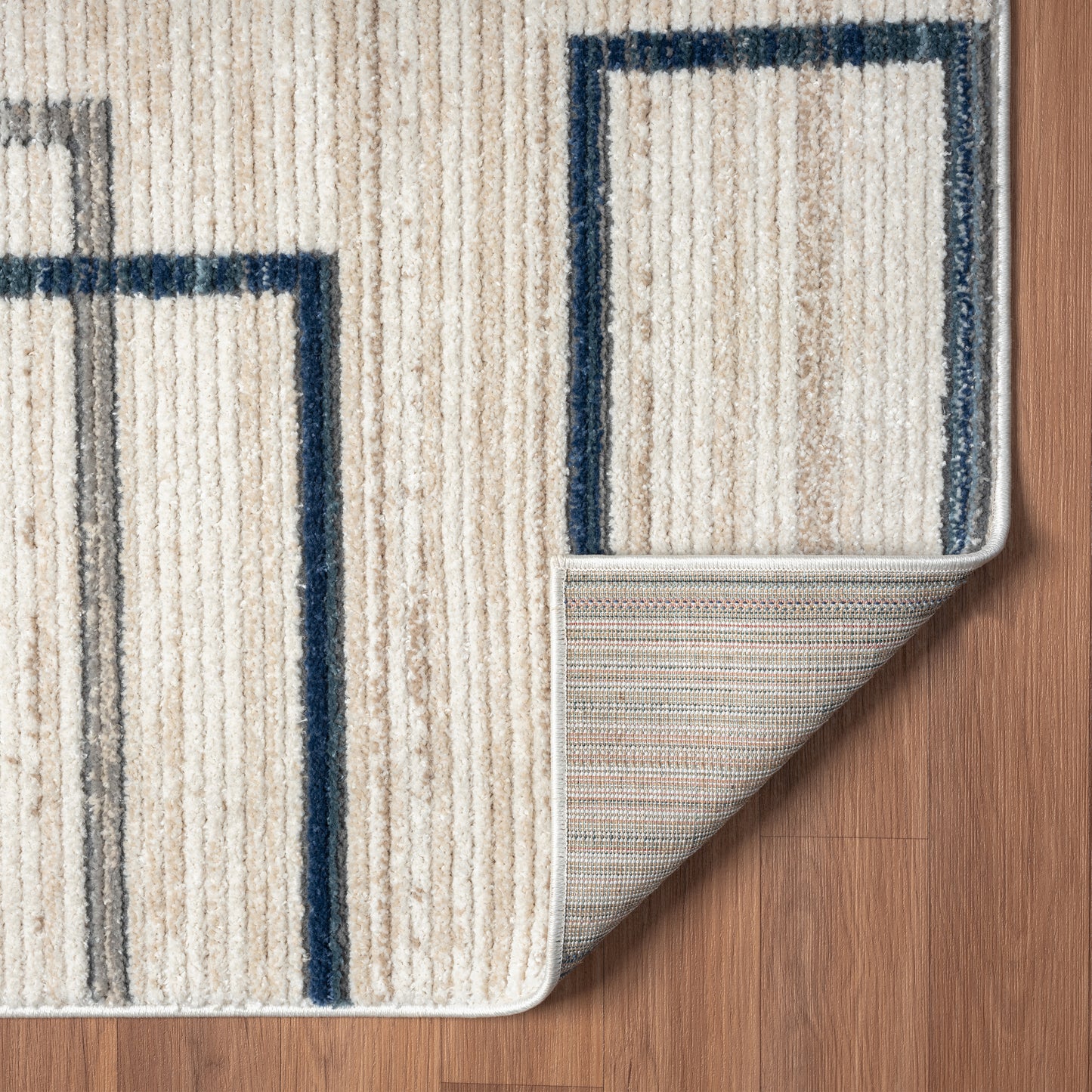 Bristol-82135 Contemporary Power-Loomed Blue/Gray Jute Indoor Area Rug - LR Home