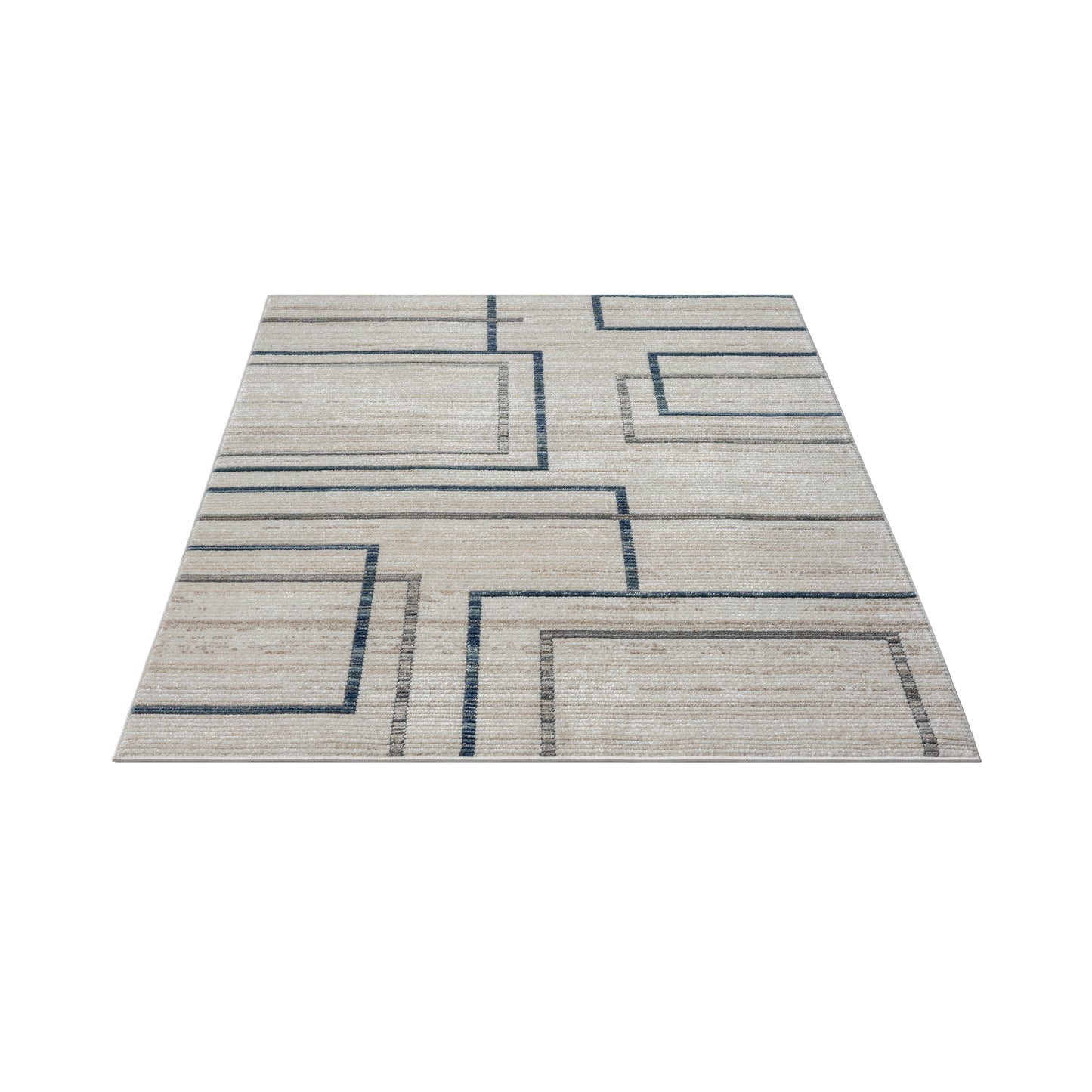 Bristol-82135 Contemporary Power-Loomed Blue/Gray Jute Indoor Area Rug - LR Home