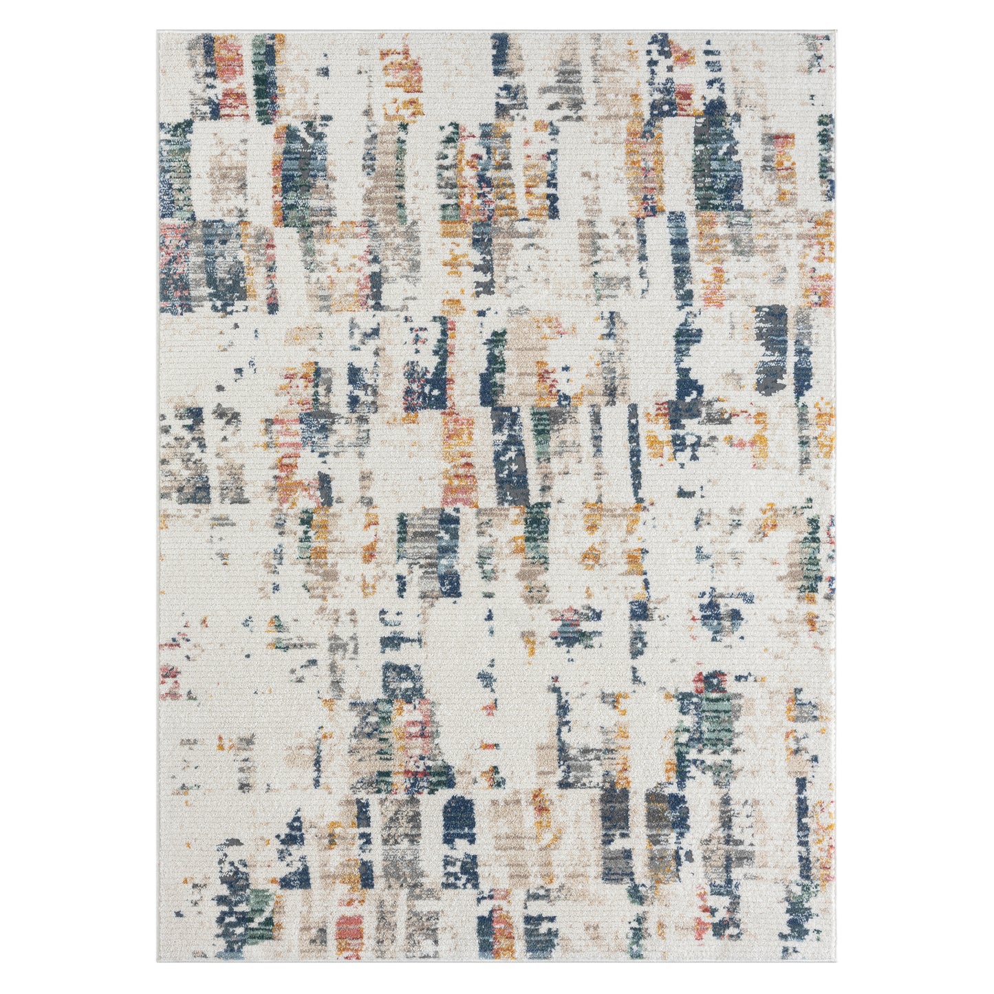 Bristol-82136 Contemporary Power-Loomed Blue/Orange Jute Indoor Area Rug - LR Home